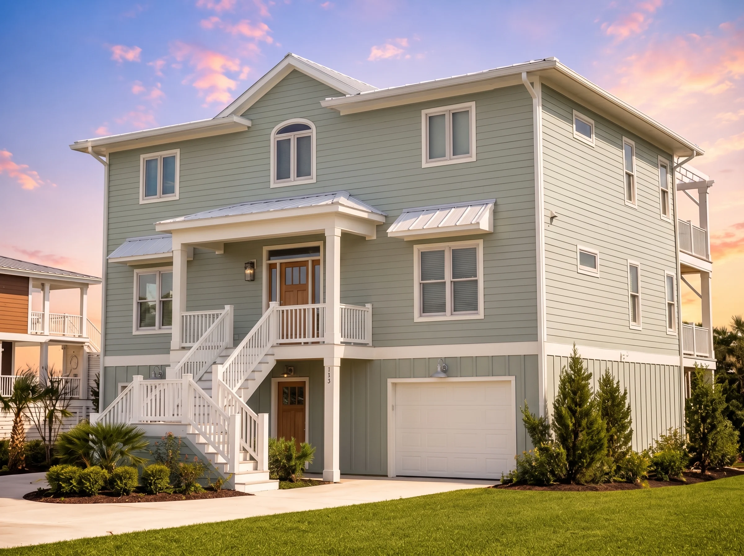20-1381 HOUSE PLAN – Coastal Home Plan – 4-Bed, 3-Bath, 3,061 SF - Modern Brick, AI-generated exterior concept