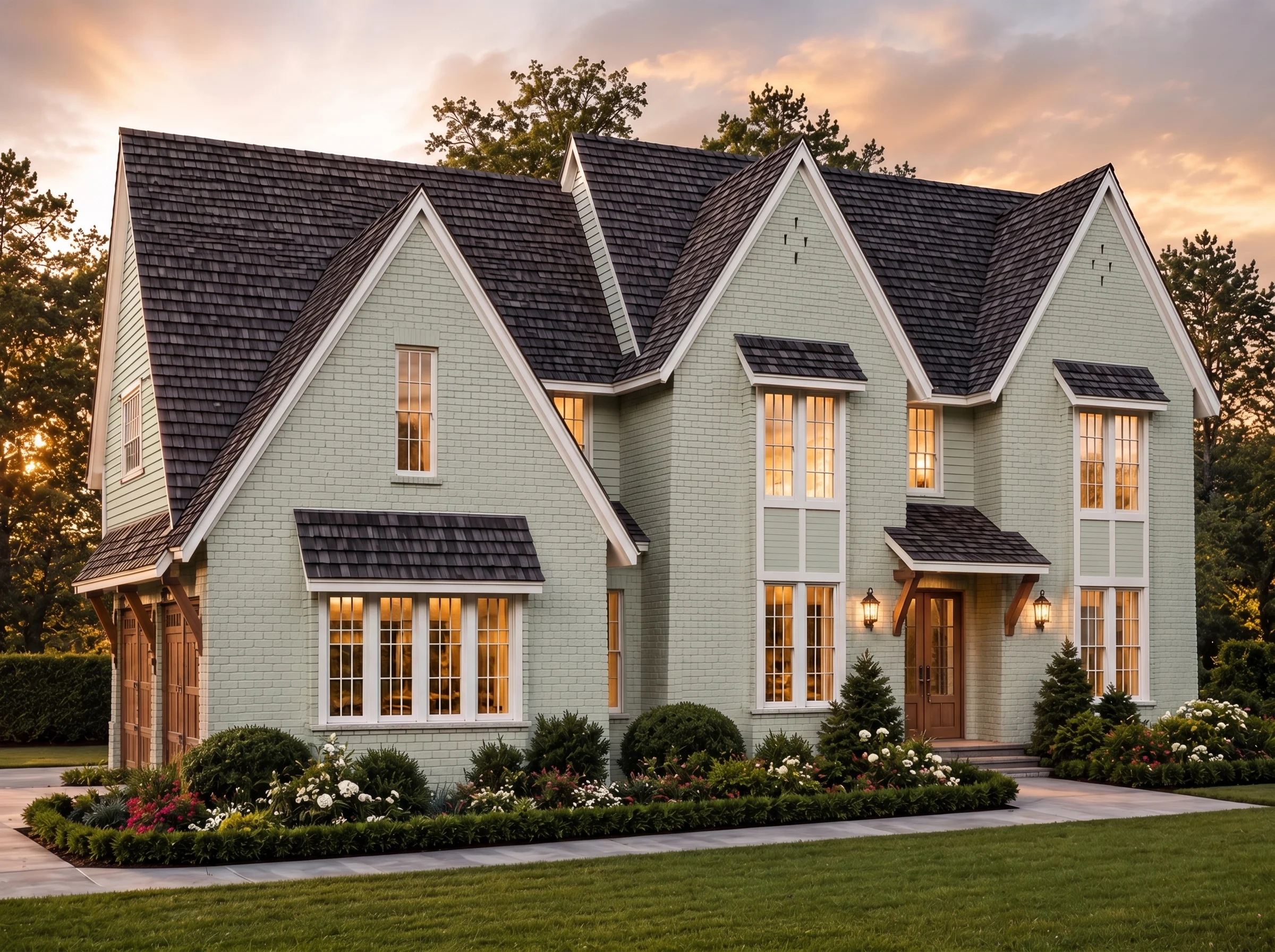 22-1024 HOUSE PLAN – French Country Home Plan – 3-Bed, 3.5-Bath, 3,389 SF - Modern Brick, AI-generated exterior concept
