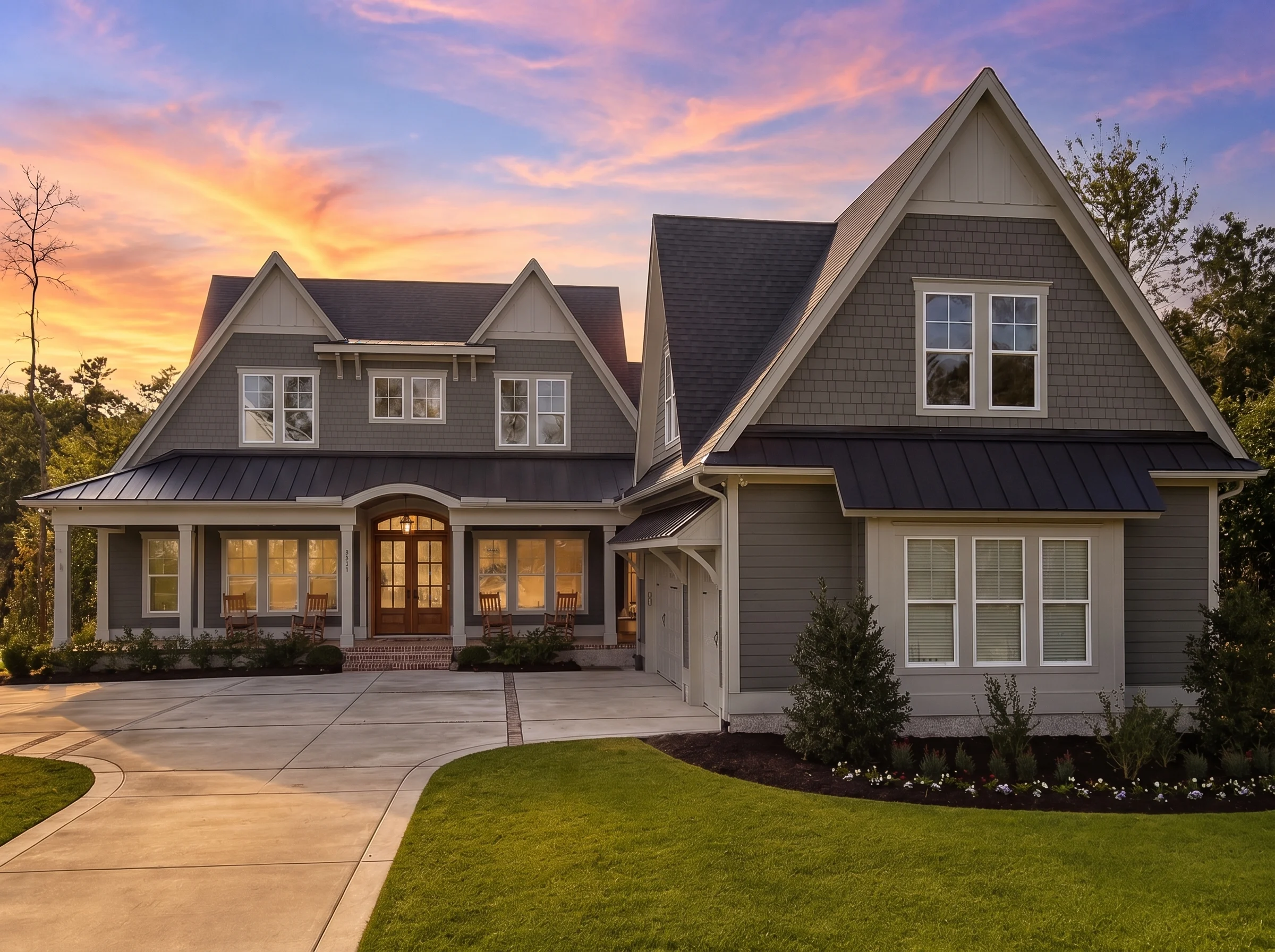 22-2124 HOUSE PLAN – style Home Plan – 4-Bed, 4.5-Bath, 4,176 SF - Modern Dark, AI-generated exterior concept