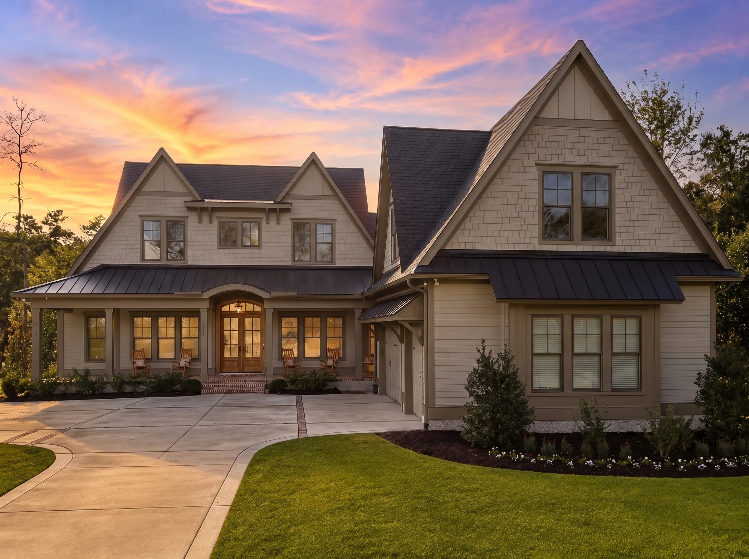 22-2124 HOUSE PLAN – style Home Plan – 4-Bed, 4.5-Bath, 4,176 SF - Warm Natural, AI-generated exterior concept