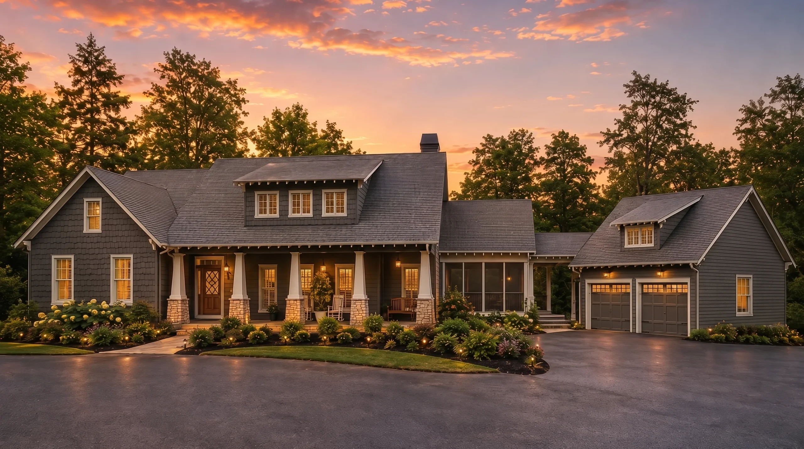 22-1109 HOUSE PLAN – Rustic Craftsman Home Plan – 4-Bed, 4-Bath, 3,333 SF - Modern Dark, AI-generated exterior concept