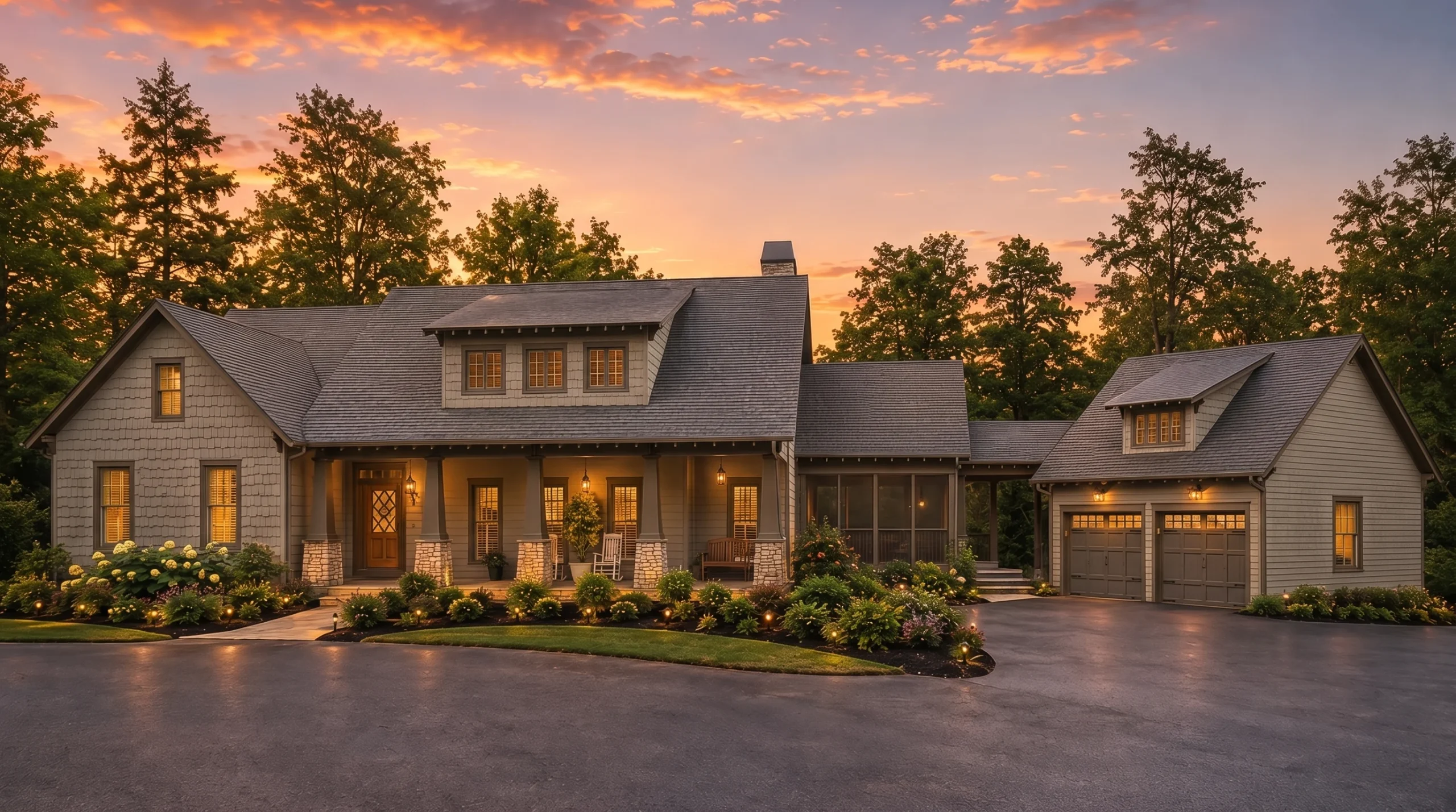 22-1109 HOUSE PLAN – Rustic Craftsman Home Plan – 4-Bed, 4-Bath, 3,333 SF - Warm Natural, AI-generated exterior concept