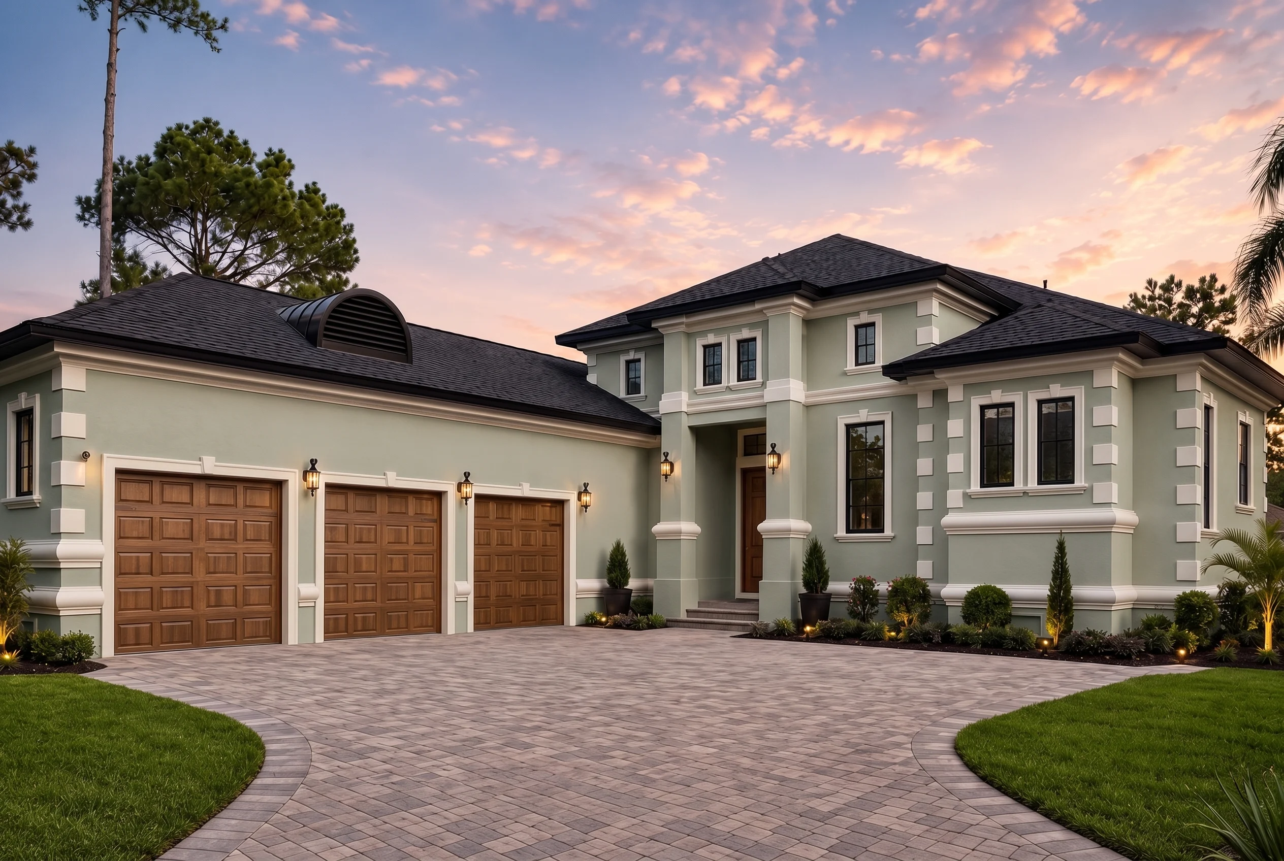 22-1645 HOUSE PLAN – Mediterranean Home Plan – 4-Bed, 3-Bath, 3,061 SF - Modern Brick, AI-generated exterior concept