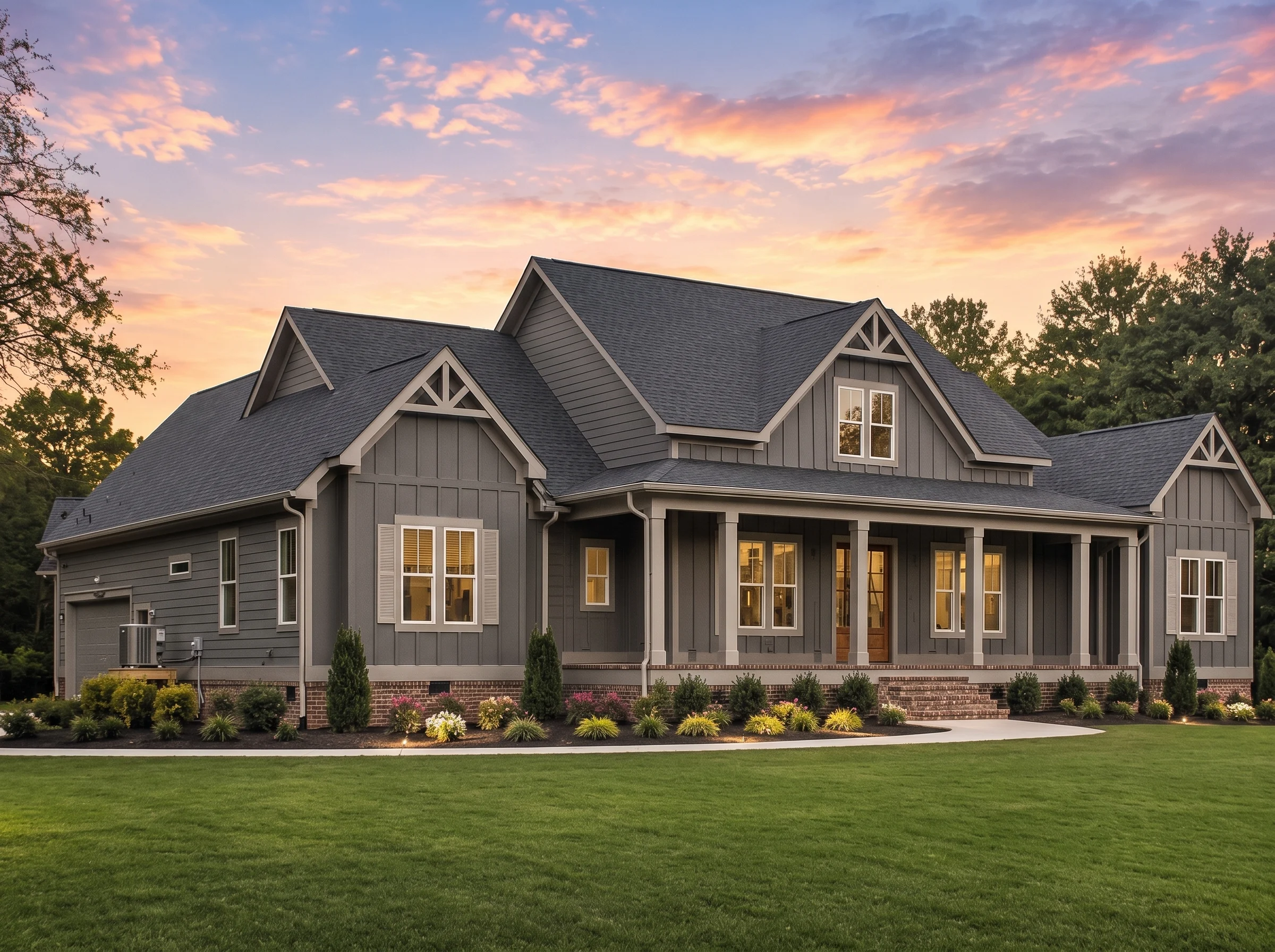 22-2119 HOUSE PLAN – Modern Farmhouse Home Plan – 4-Bed, 3-Bath, 2,508 SF - Modern Dark, AI-generated exterior concept