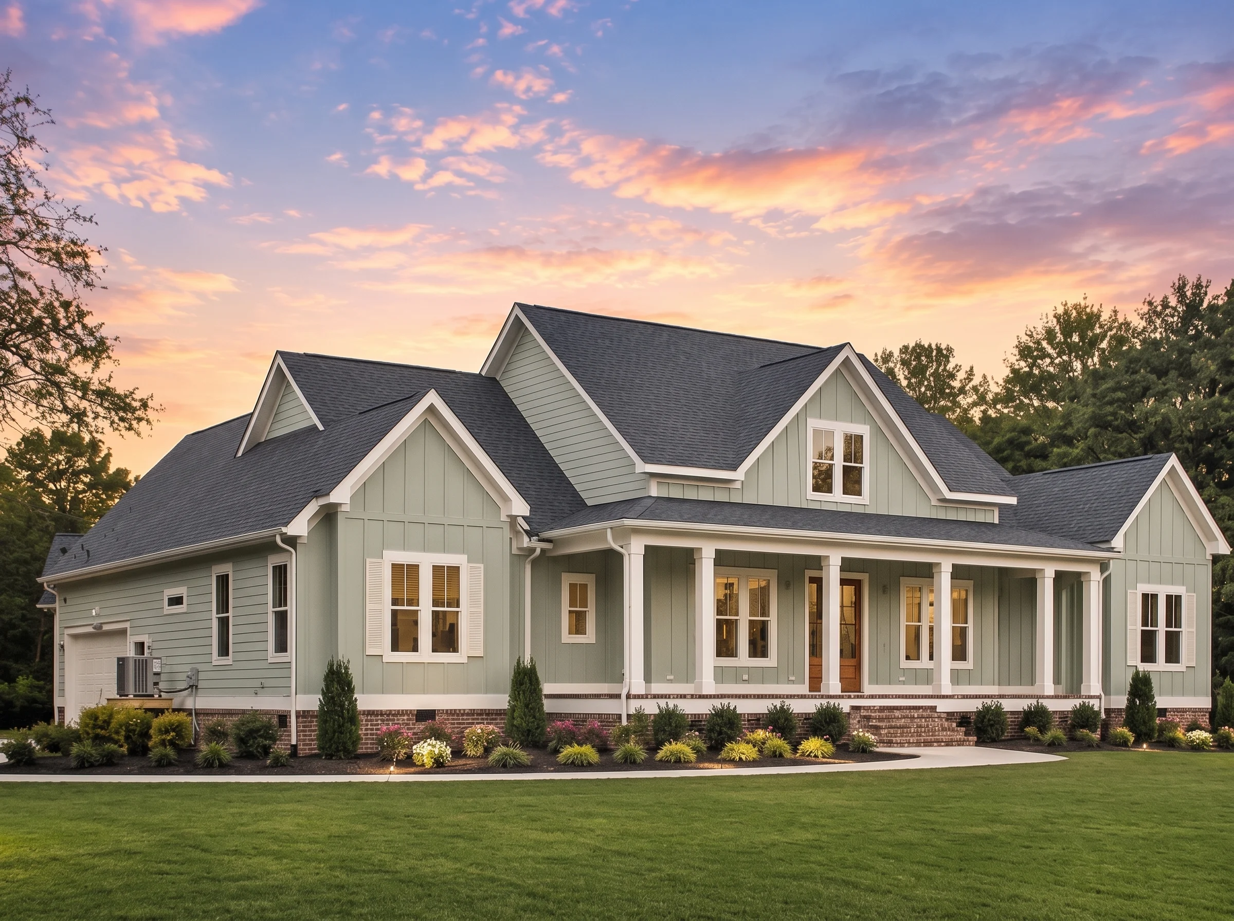22-2119 HOUSE PLAN – Modern Farmhouse Home Plan – 4-Bed, 3-Bath, 2,508 SF - Modern Brick, AI-generated exterior concept