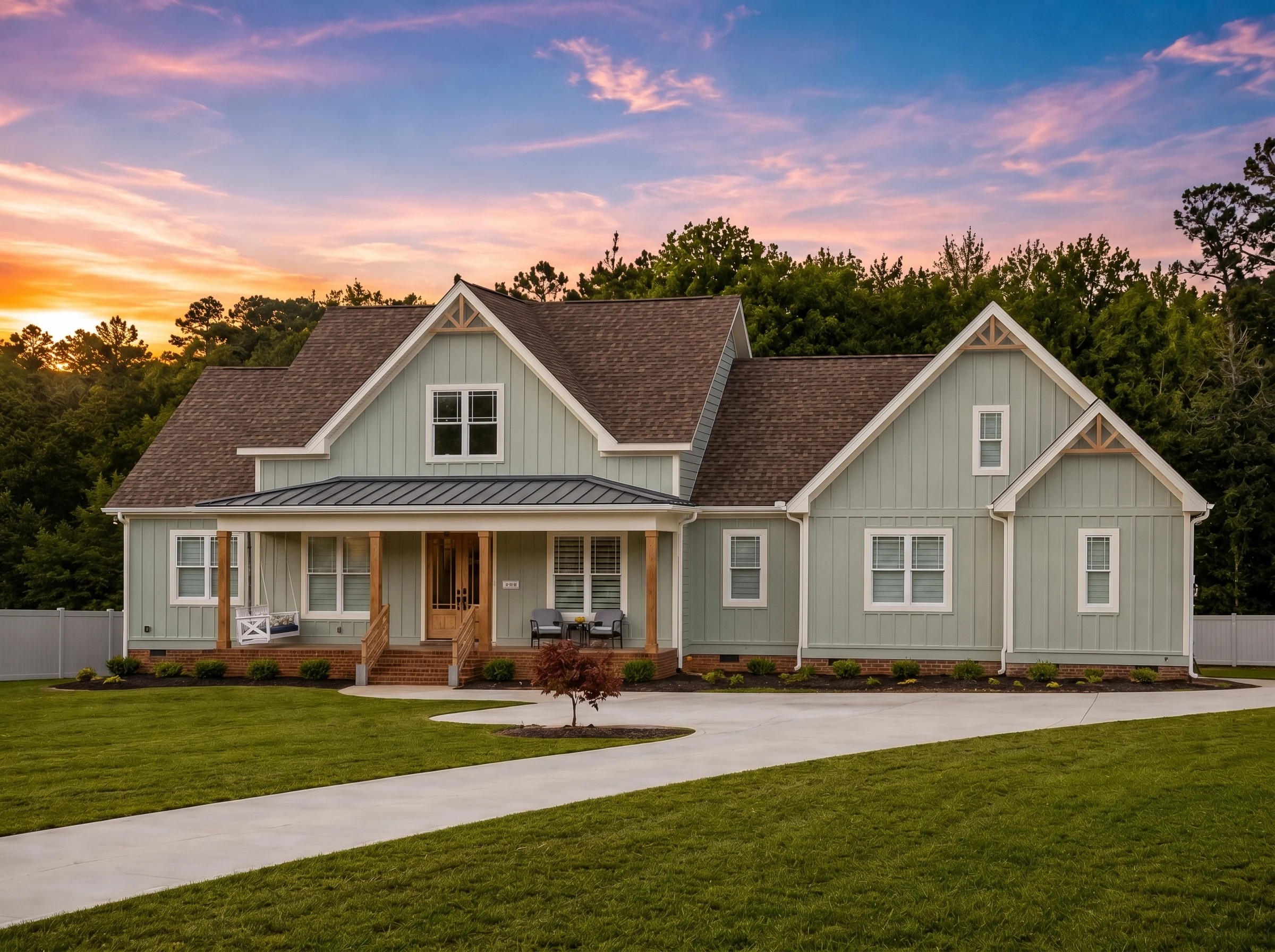 22-1061 HOUSE PLAN – Modern Farmhouse Home Plan – 3-Bed, 2-Bath, 2,951 SF - Modern Brick, AI-generated exterior concept