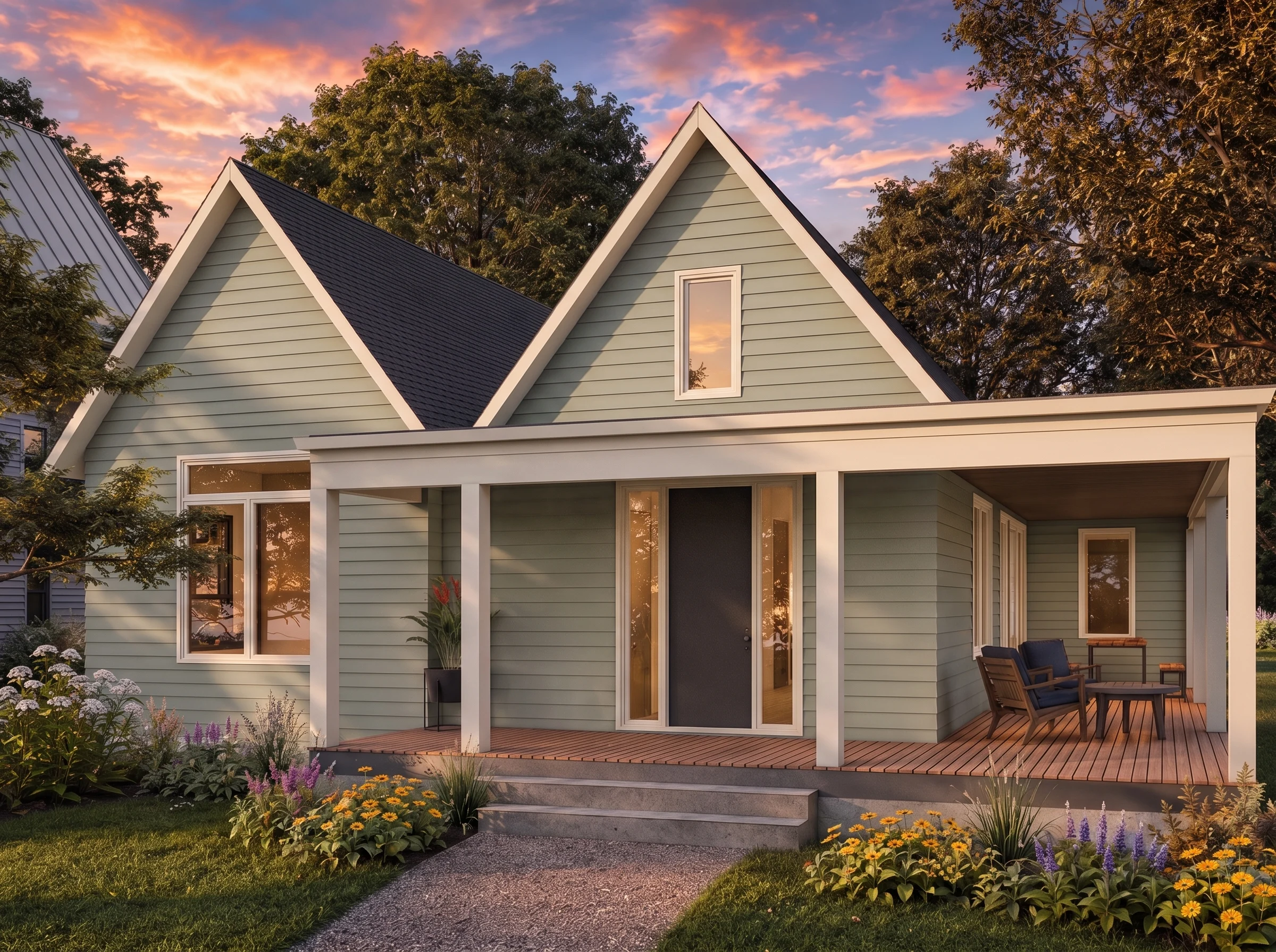 22-1615 HOUSE PLAN – Modern Cottage Home Plan – 3-Bed, 2-Bath, 1,953 SF - Modern Brick, AI-generated exterior concept