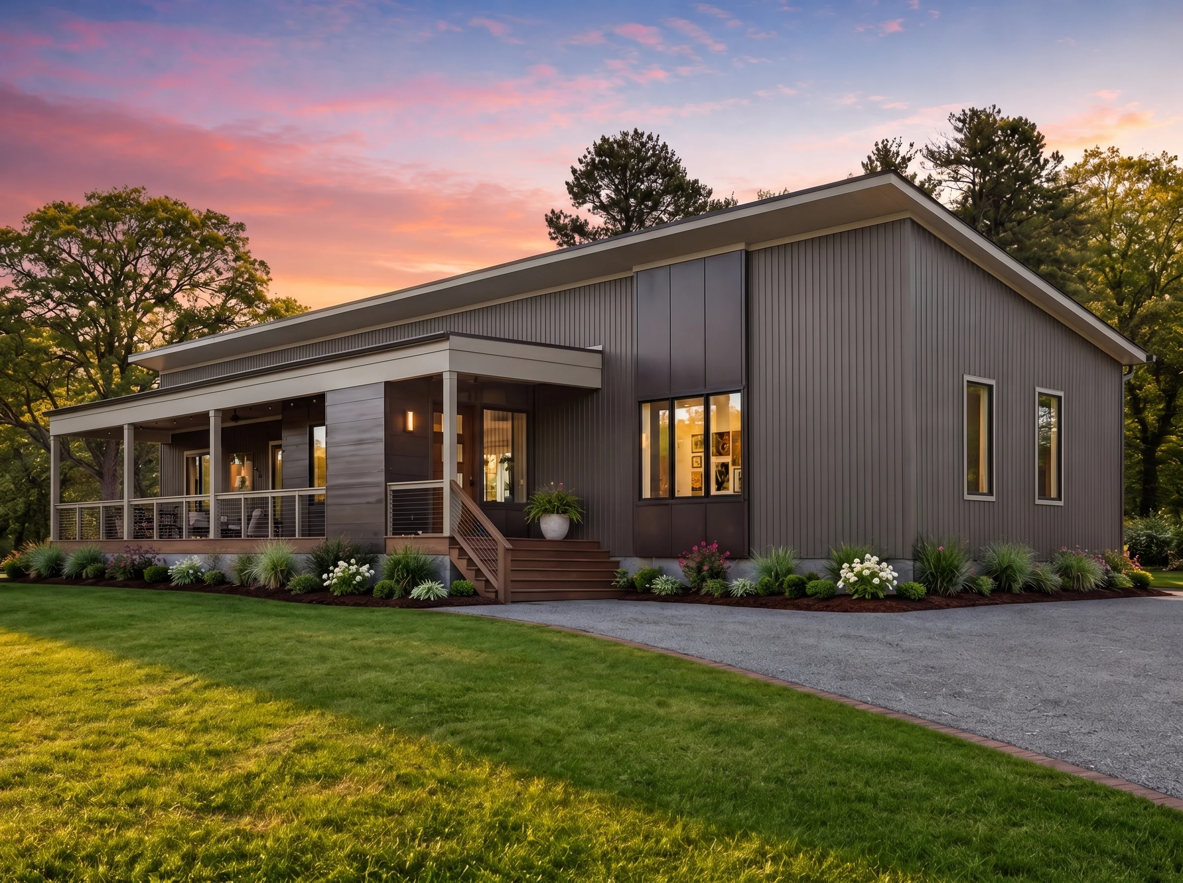 22-1616 HOUSE PLAN – Contemporary Home Plan – 4-Bed, 4-Bath, 2,112 SF - Modern Dark, AI-generated exterior concept