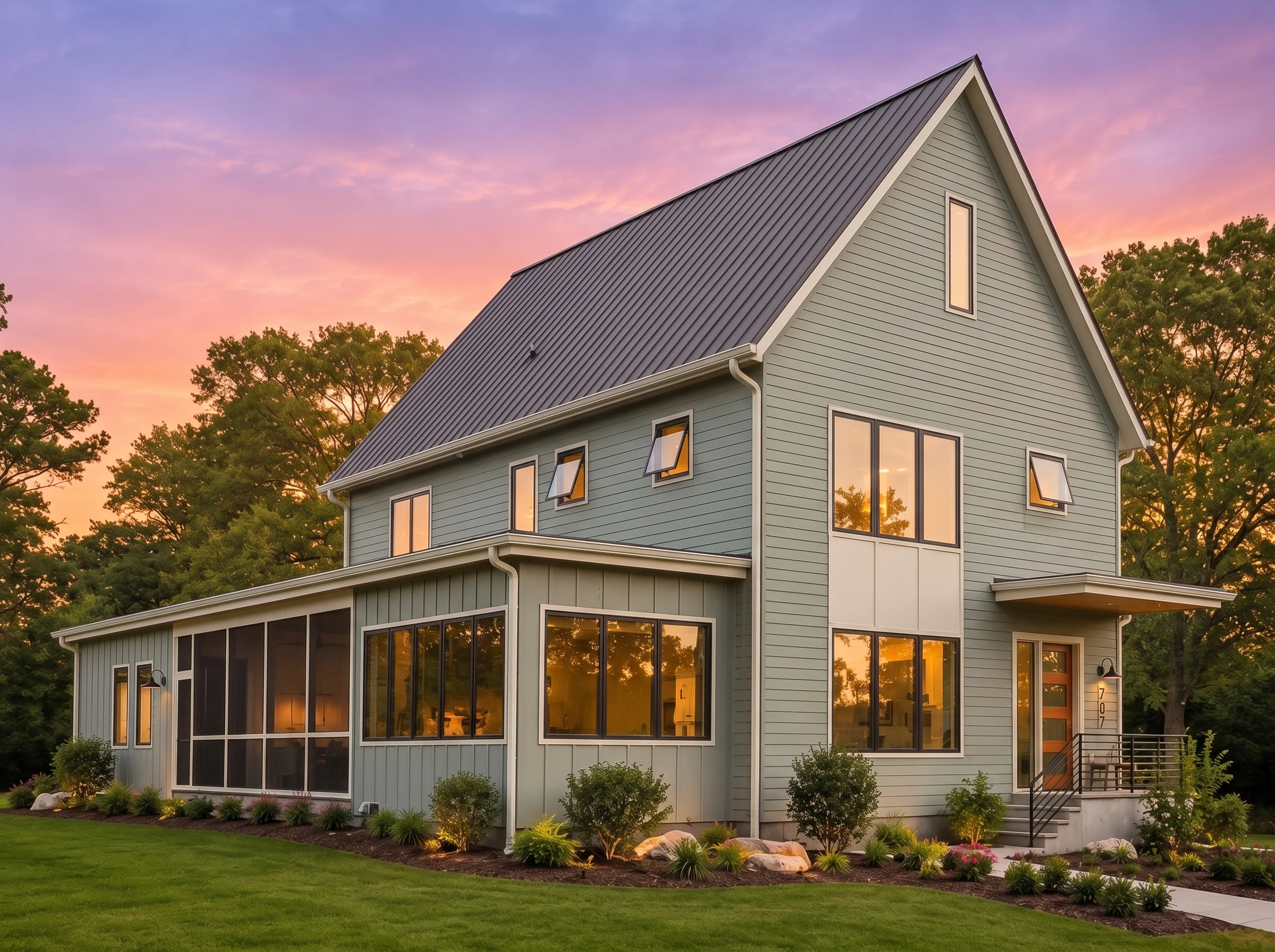 22-1986 HOUSE PLAN – Modern Farmhouse Home Plan – 4-Bed, 3.5-Bath, 3,214 SF - Modern Brick, AI-generated exterior concept
