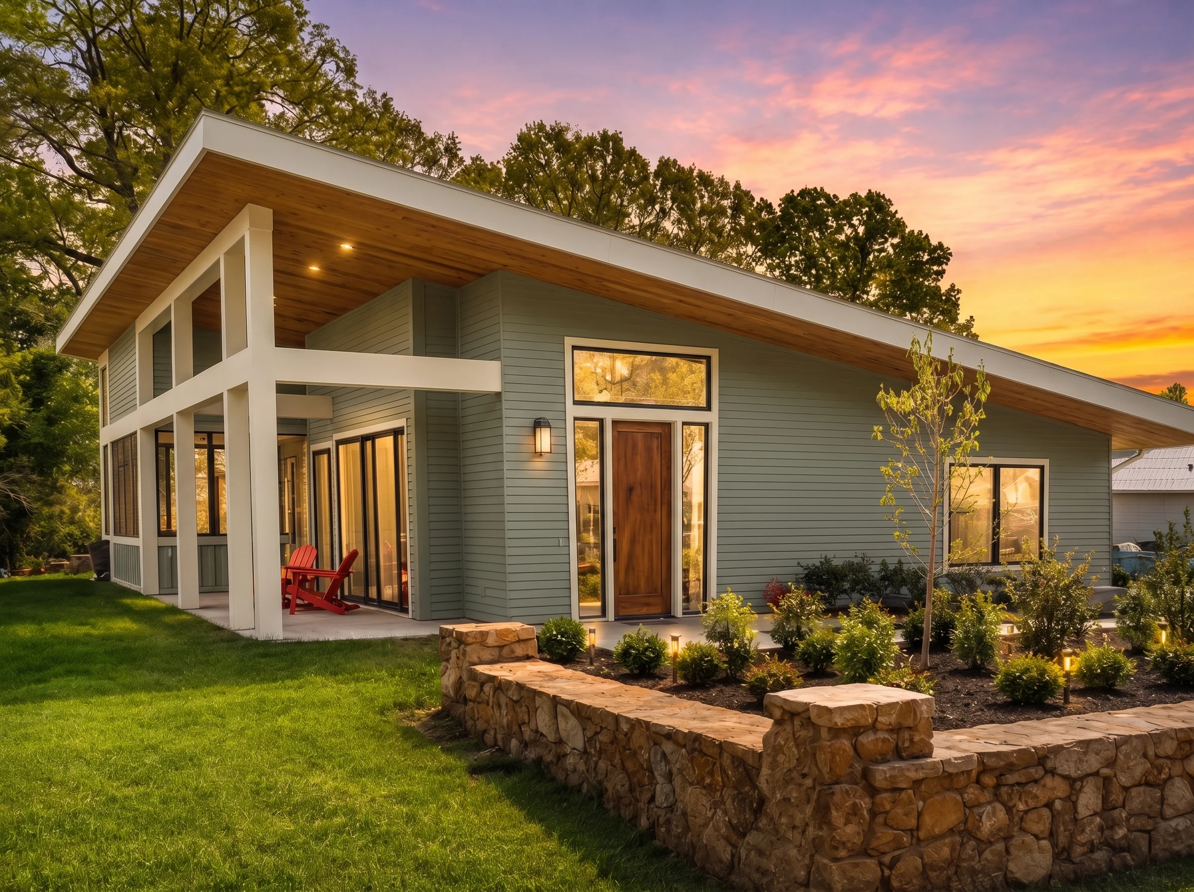 22-1985 HOUSE PLAN – Contemporary Home Plan – 3-Bed, 2-Bath, 1,862 SF - Modern Brick, AI-generated exterior concept