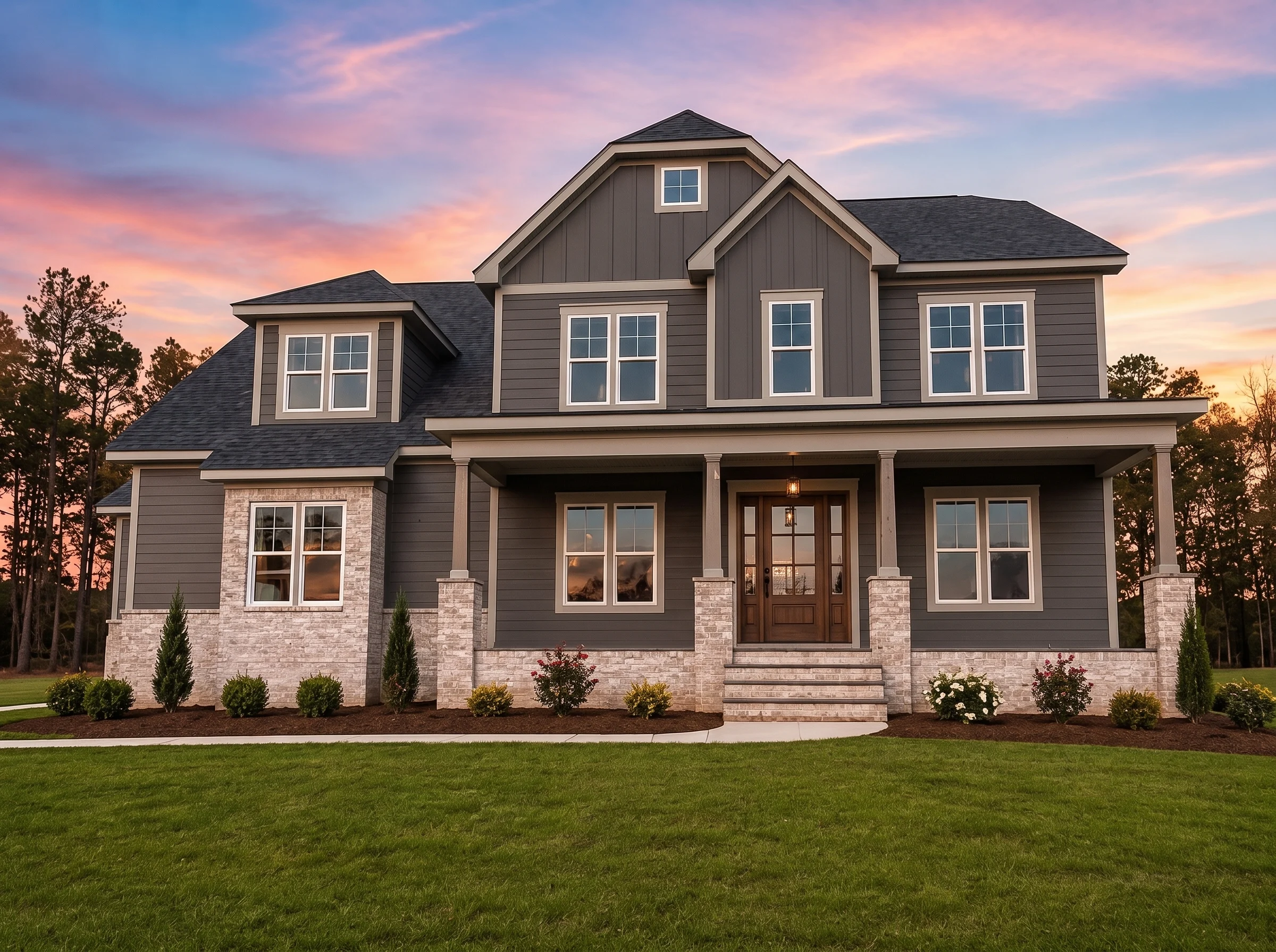 22-1480 HOUSE PLAN – Modern Farmhouse Home Plan – 4-Bed, 4-Bath, 3,668 SF - Modern Dark, AI-generated exterior concept