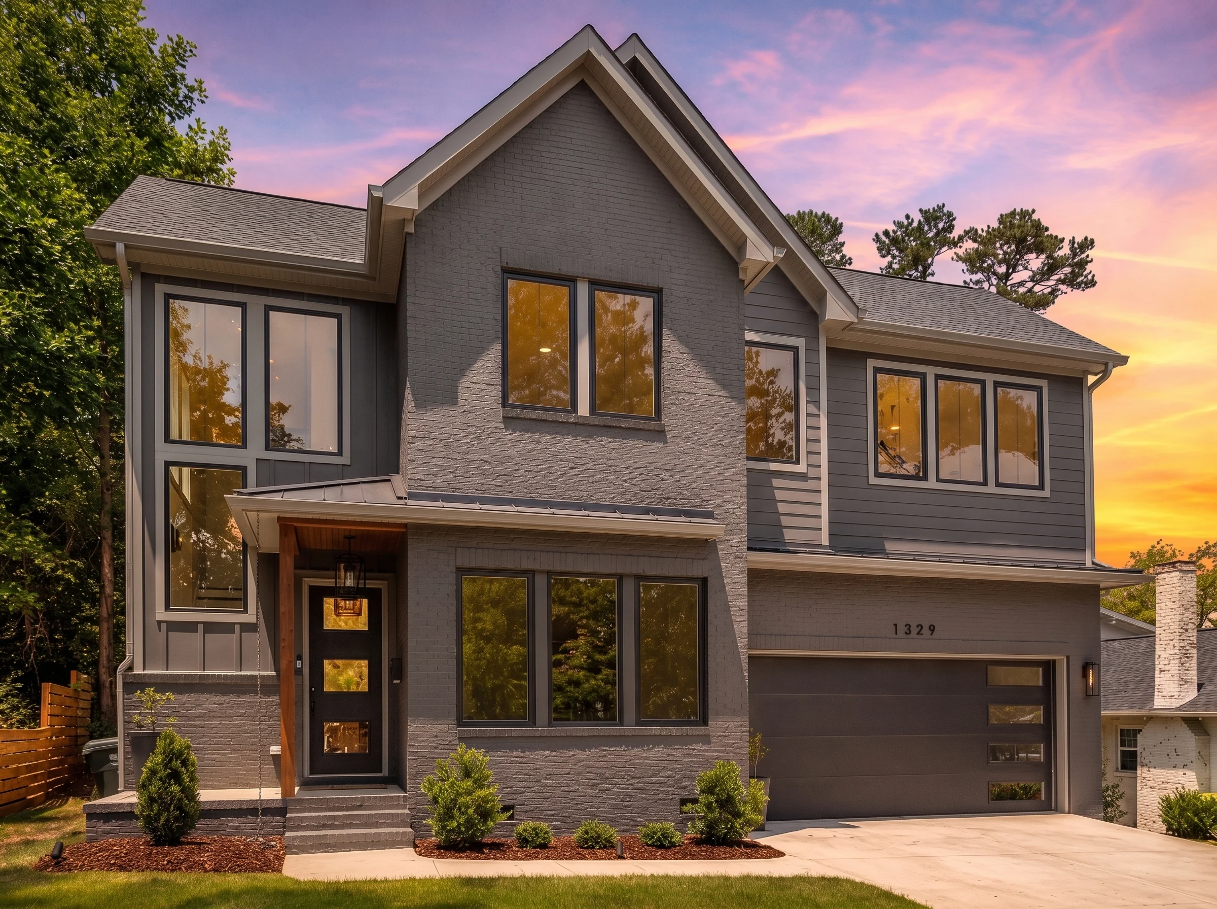 22-1602 HOUSE PLAN – Contemporary Home Plan – 5-Bed, 4.5-Bath, 4,075 SF - Modern Dark, AI-generated exterior concept