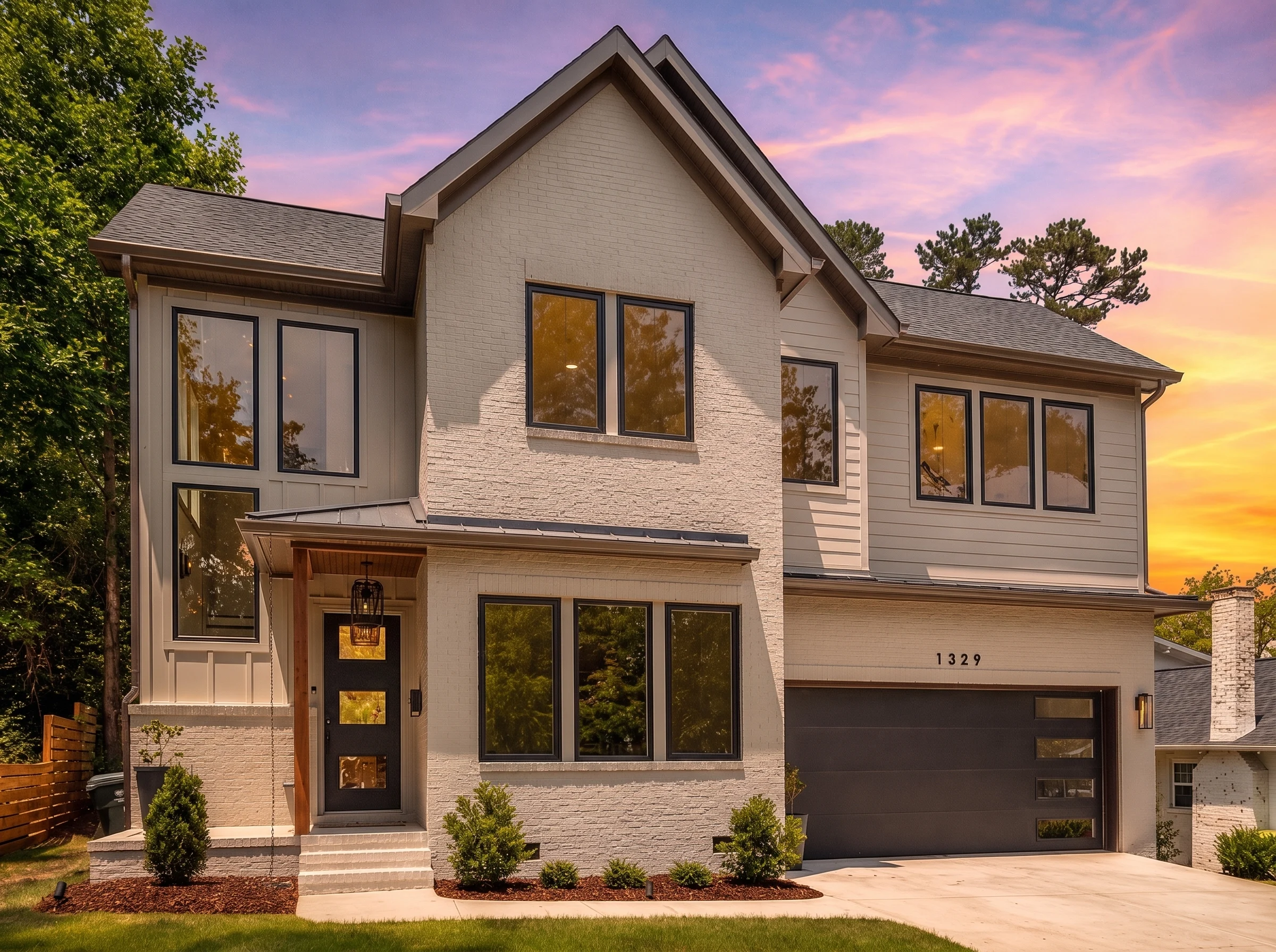 22-1602 HOUSE PLAN – Contemporary Home Plan – 5-Bed, 4.5-Bath, 4,075 SF - Warm Natural, AI-generated exterior concept