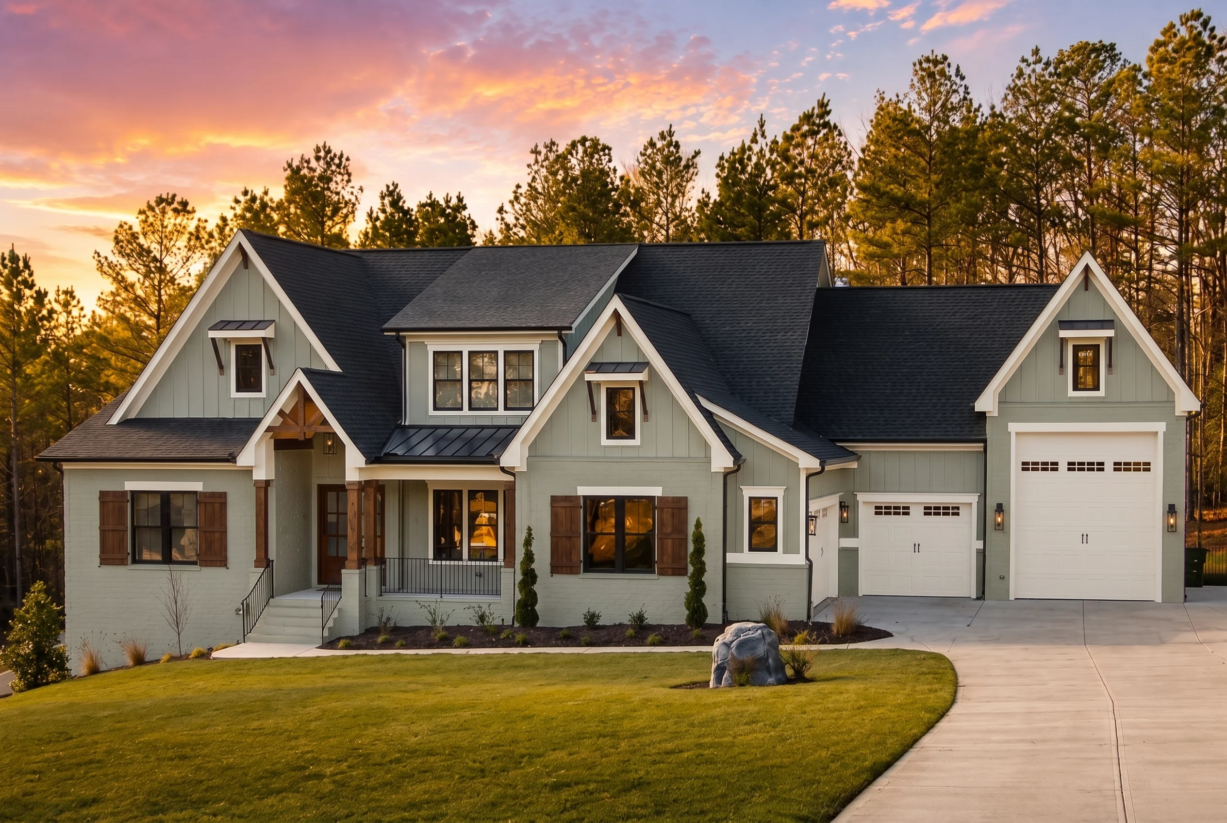 22-1415 HOUSE PLAN – Contemporary Home Plan – 4-Bed, 4.5-Bath, 4,736 SF - Modern Brick, AI-generated exterior concept