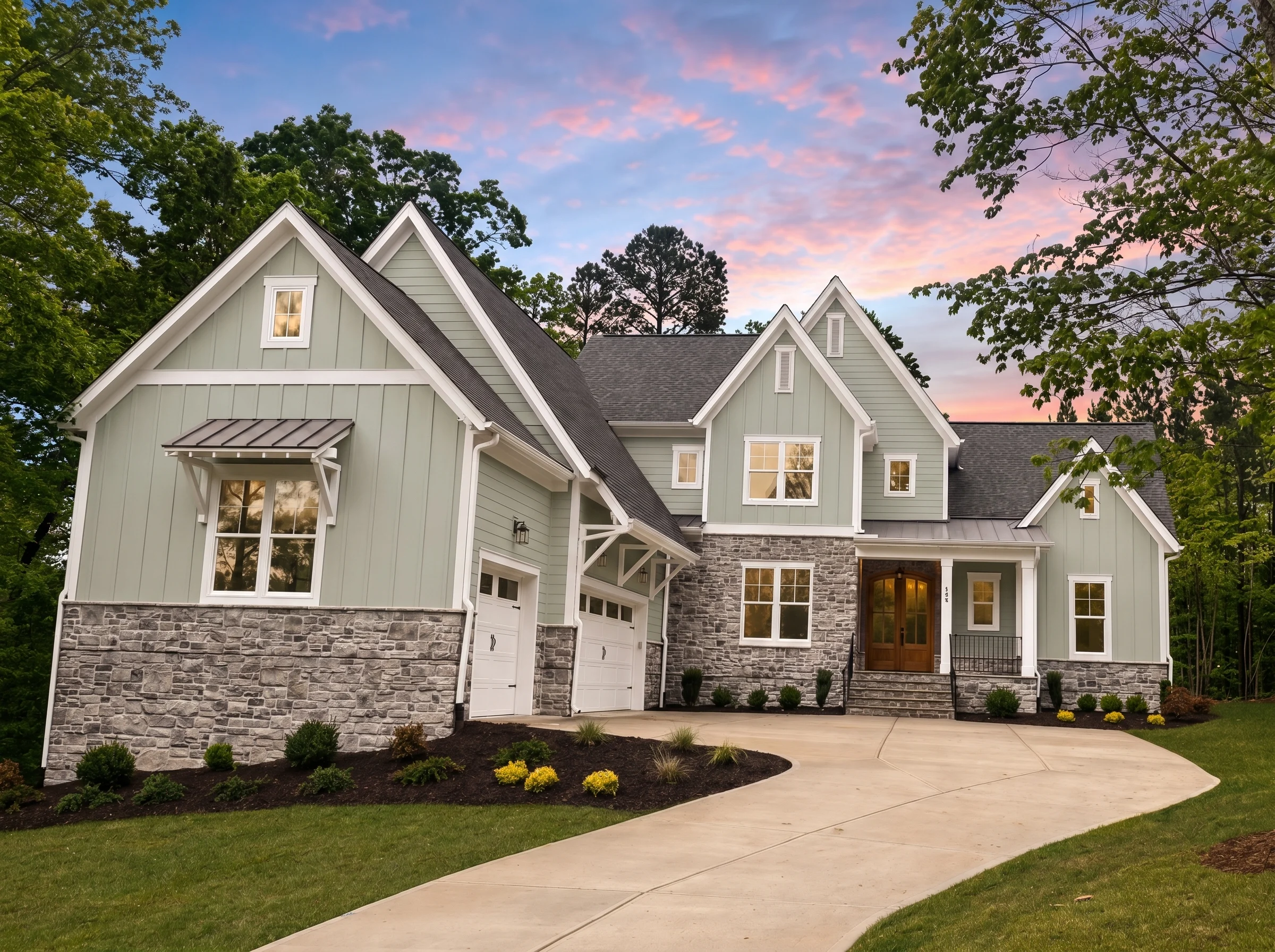 22-1009 HOUSE PLAN – Modern Farmhouse Home Plan – 4-Bed, 3.5-Bath, 4,343 SF - Modern Brick, AI-generated exterior concept