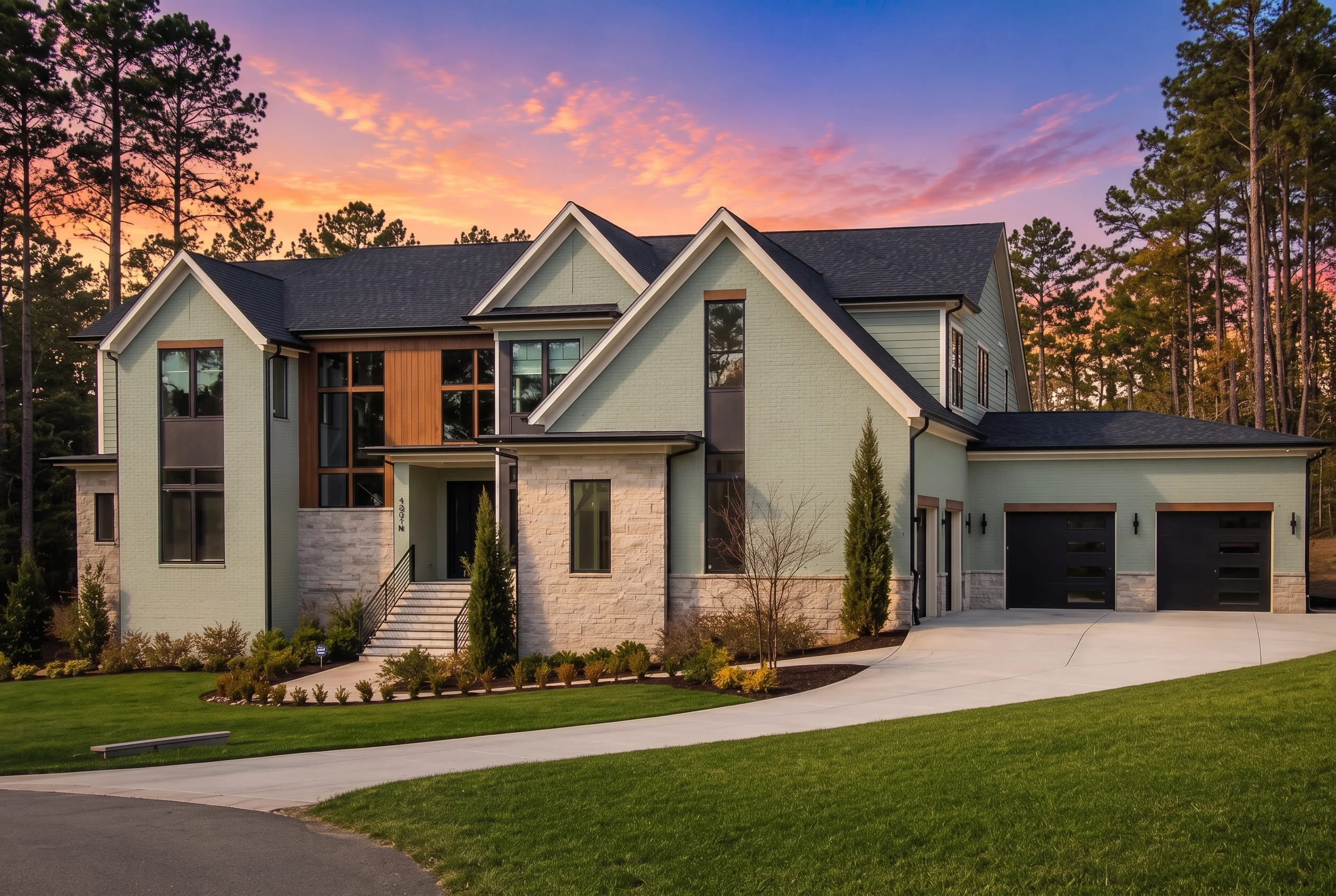 22-1279 HOUSE PLAN – Contemporary Home Plan – 4-Bed, 5-Bath, 6,261 SF - Modern Brick, AI-generated exterior concept