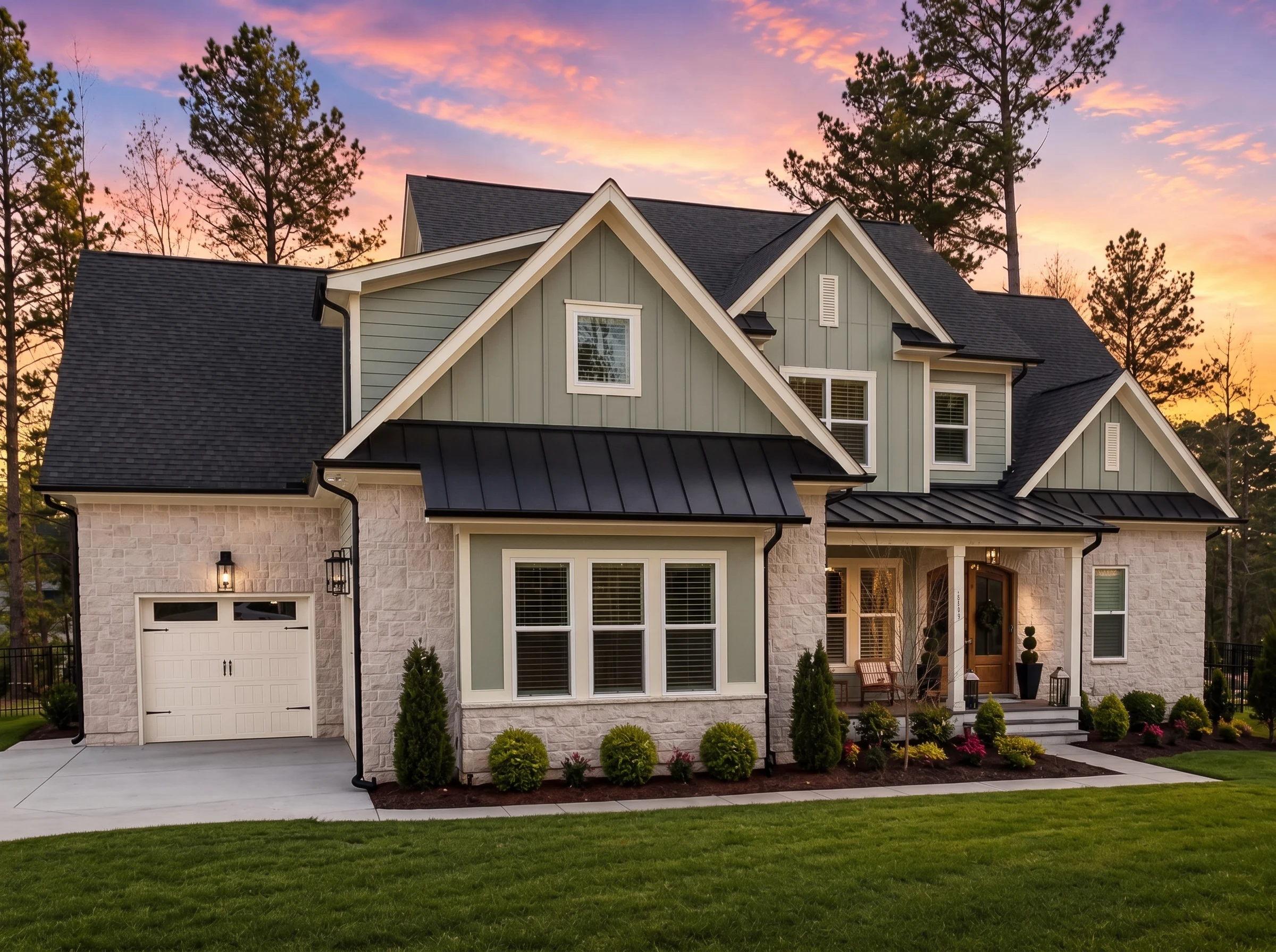22-1586 HOUSE PLAN – Modern Farmhouse Home Plan – 4-Bed, 5-Bath, 4,446 SF - Modern Brick, AI-generated exterior concept