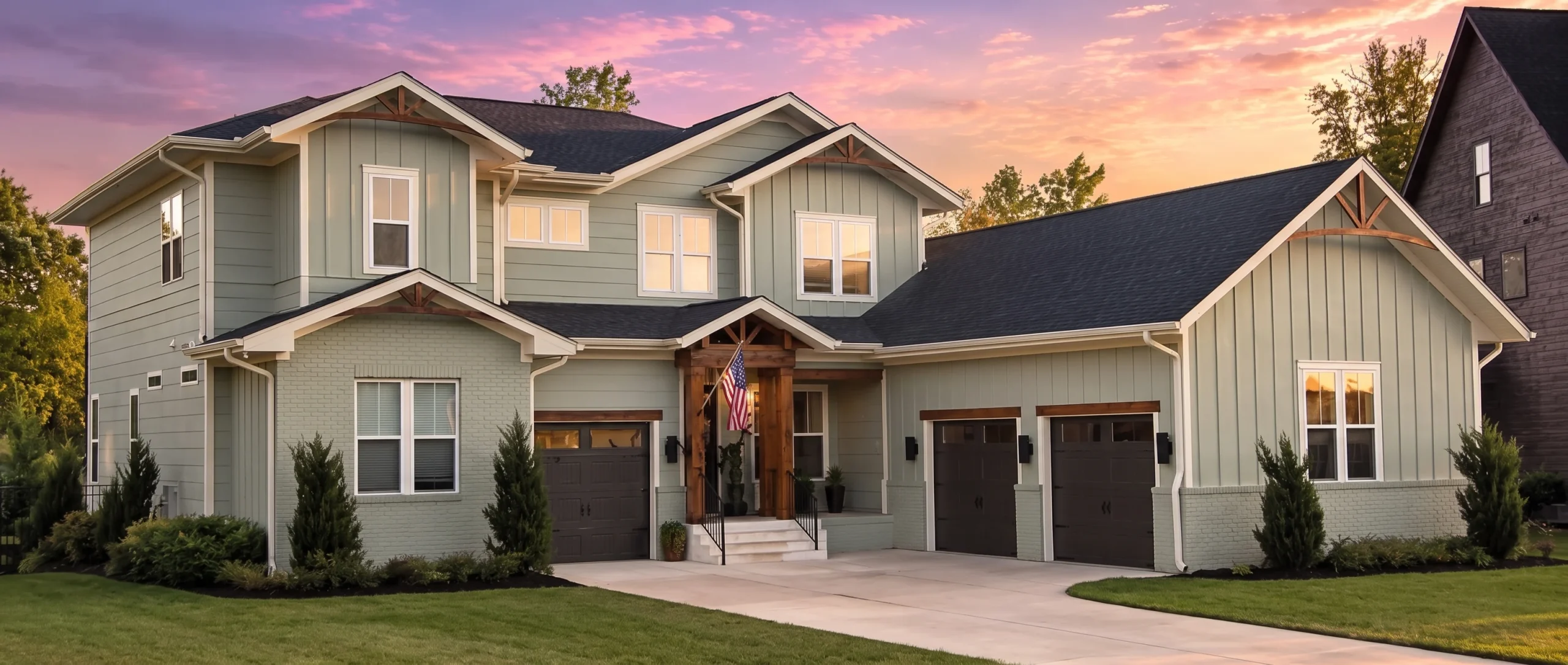 22-1567 HOUSE PLAN – Modern Farmhouse Home Plan – 4-Bed, 5-Bath, 3,800 SF - Modern Brick, AI-generated exterior concept