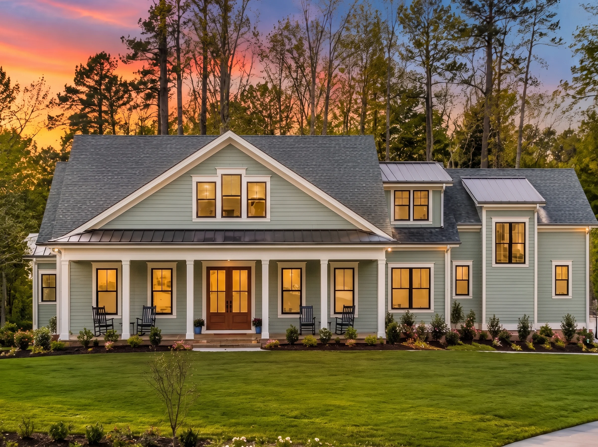 22-1278 HOUSE PLAN – Modern Farmhouse Home Plan – 4-Bed, 4-Bath, 4,697 SF - Modern Brick, AI-generated exterior concept