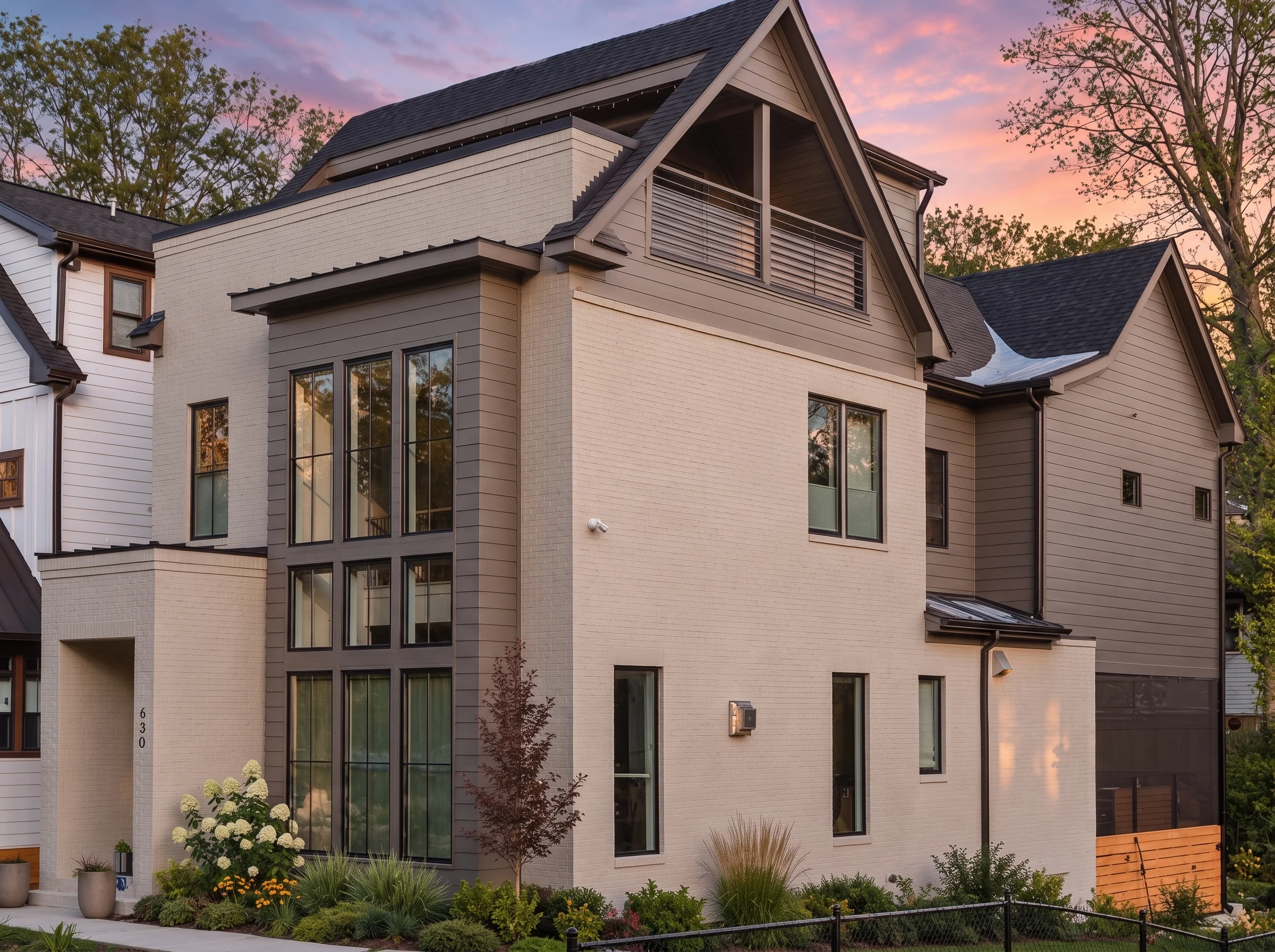 22-1028 HOUSE PLAN – Contemporary Home Plan – 4-Bed, 3-Bath, 2,560 SF - Warm Natural, AI-generated exterior concept