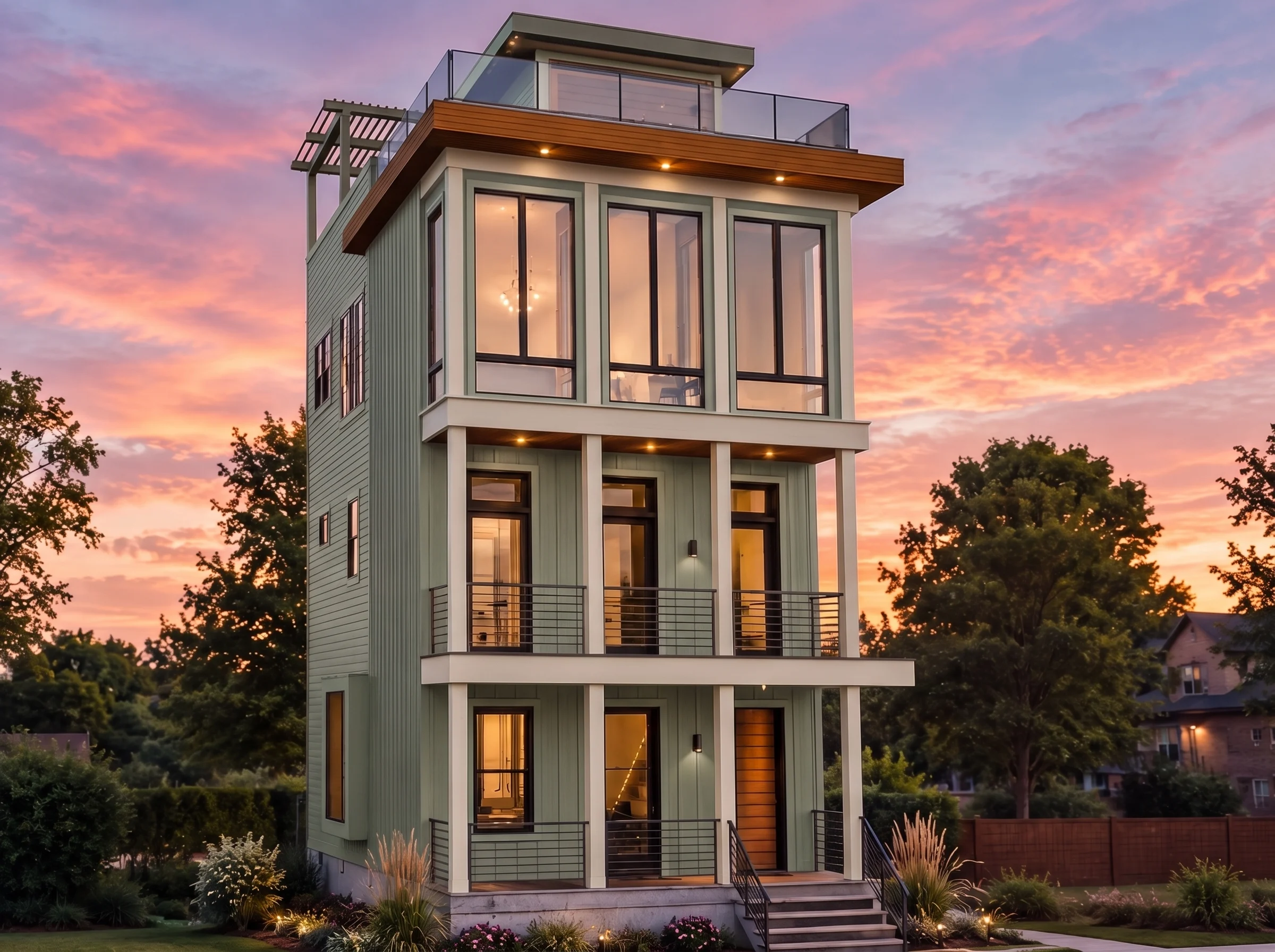 18-1065 HOUSE PLAN – Contemporary Home Plan – 3-Bed, 2.5-Bath, 2,269 SF - Modern Brick, AI-generated exterior concept