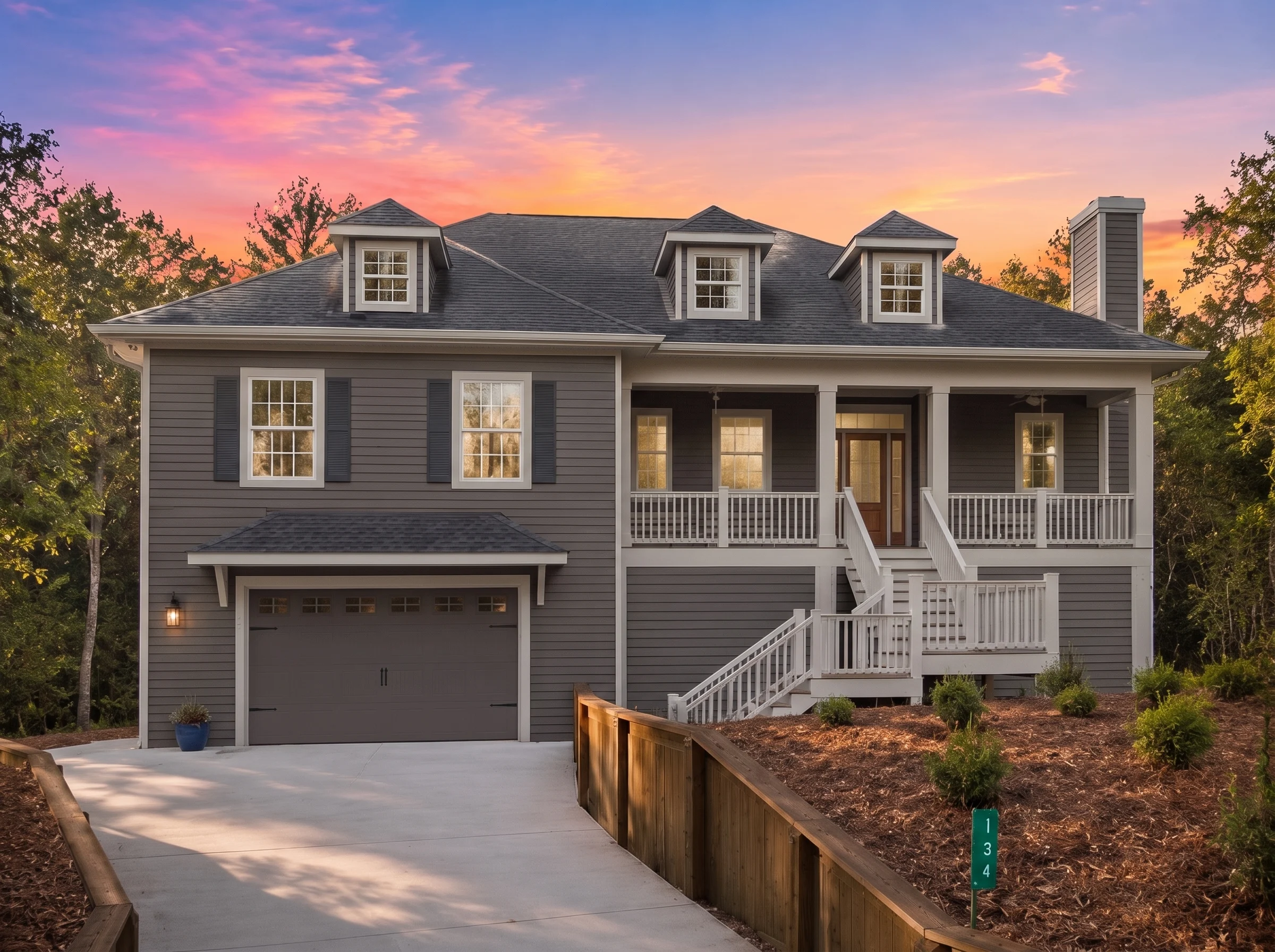 21-2503 HOUSE PLAN – Coastal Home Plan – 3-Bed, 3-Bath, 2,185 SF - Modern Dark, AI-generated exterior concept