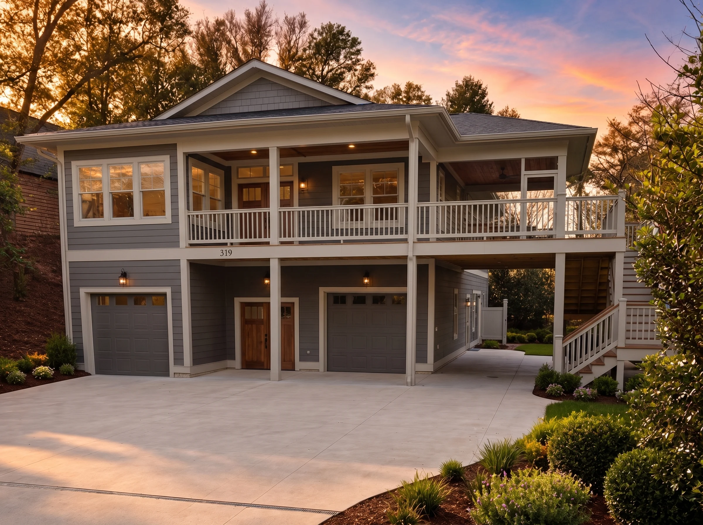 21-2376 HOUSE PLAN – Coastal Home Plan – 3-Bed, 3-Bath, 2,253 SF - Modern Dark, AI-generated exterior concept