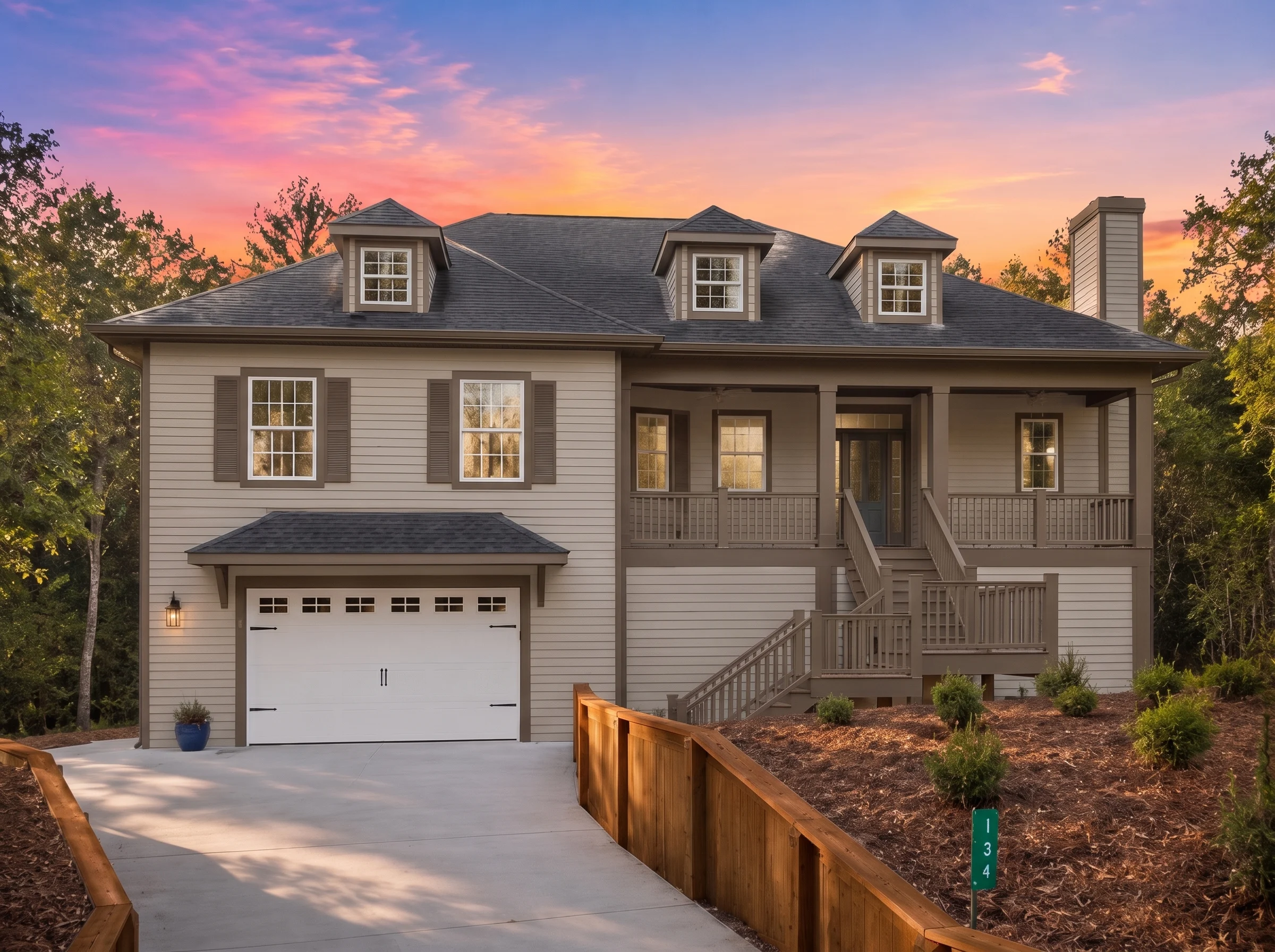 21-2503 HOUSE PLAN – Coastal Home Plan – 3-Bed, 3-Bath, 2,185 SF - Warm Natural, AI-generated exterior concept