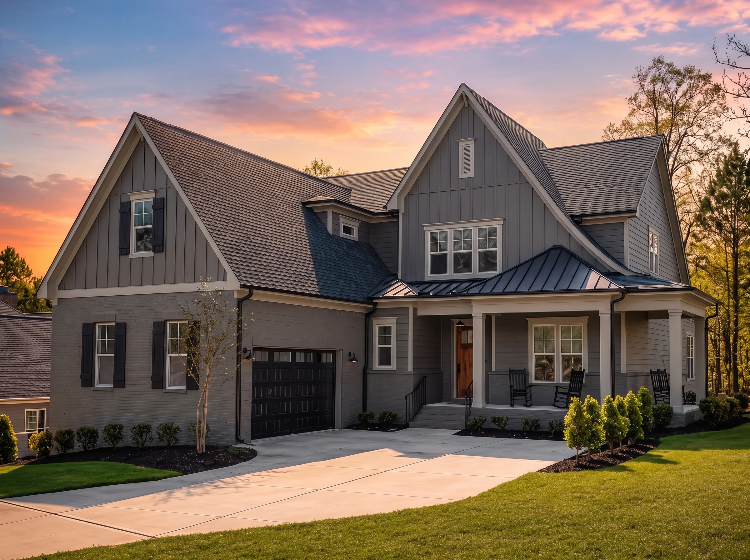 21-2599 HOUSE PLAN – Modern Farmhouse Home Plan – 4-Bed, 3-Bath, 3,651 SF - Modern Dark, AI-generated exterior concept
