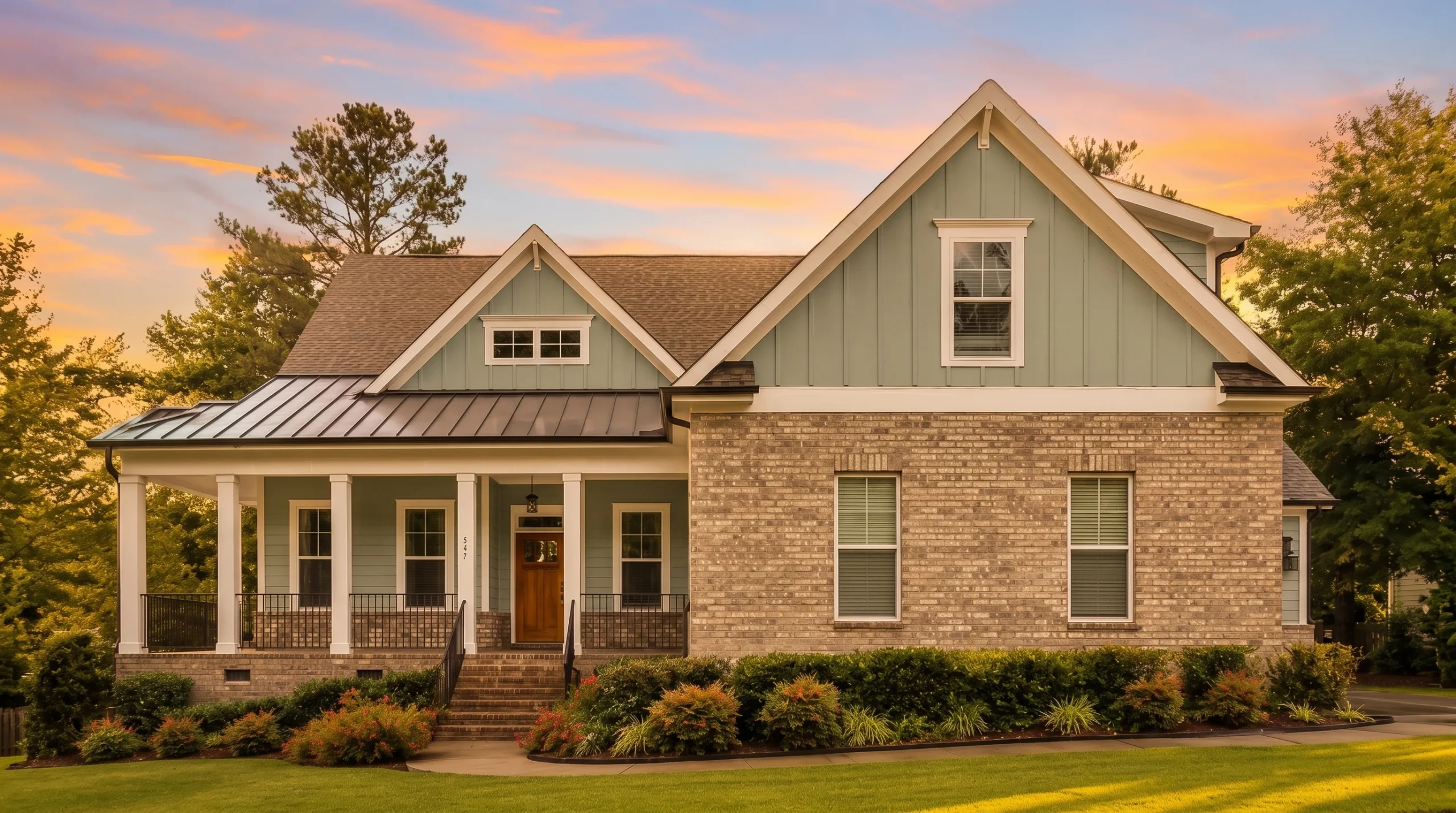 21-2578 HOUSE PLAN – Modern Farmhouse Home Plan – 3-Bed, 3-Bath, 3,027 SF - Modern Brick, AI-generated exterior concept
