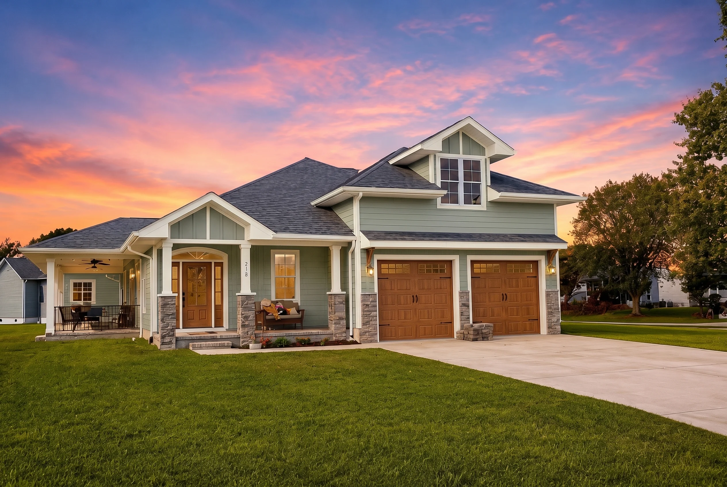 21-3393 HOUSE PLAN – Modern Farmhouse Home Plan – 3-Bed, 3-Bath, 3,460 SF - Modern Brick, AI-generated exterior concept