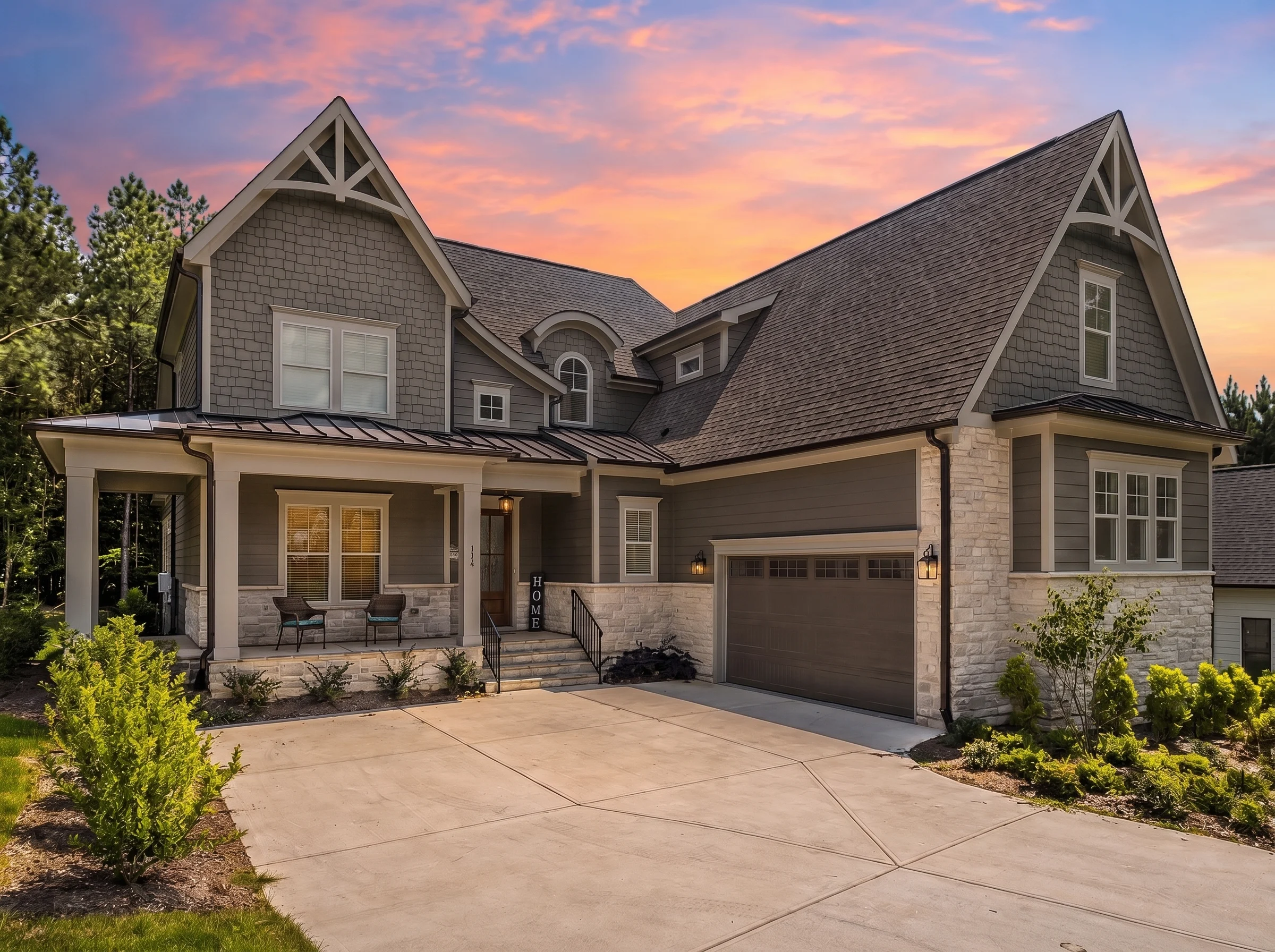 21-2874 HOUSE PLAN – Modern Craftsman Home Plan – 4-Bed, 3-Bath, 3,672 SF - Modern Dark, AI-generated exterior concept