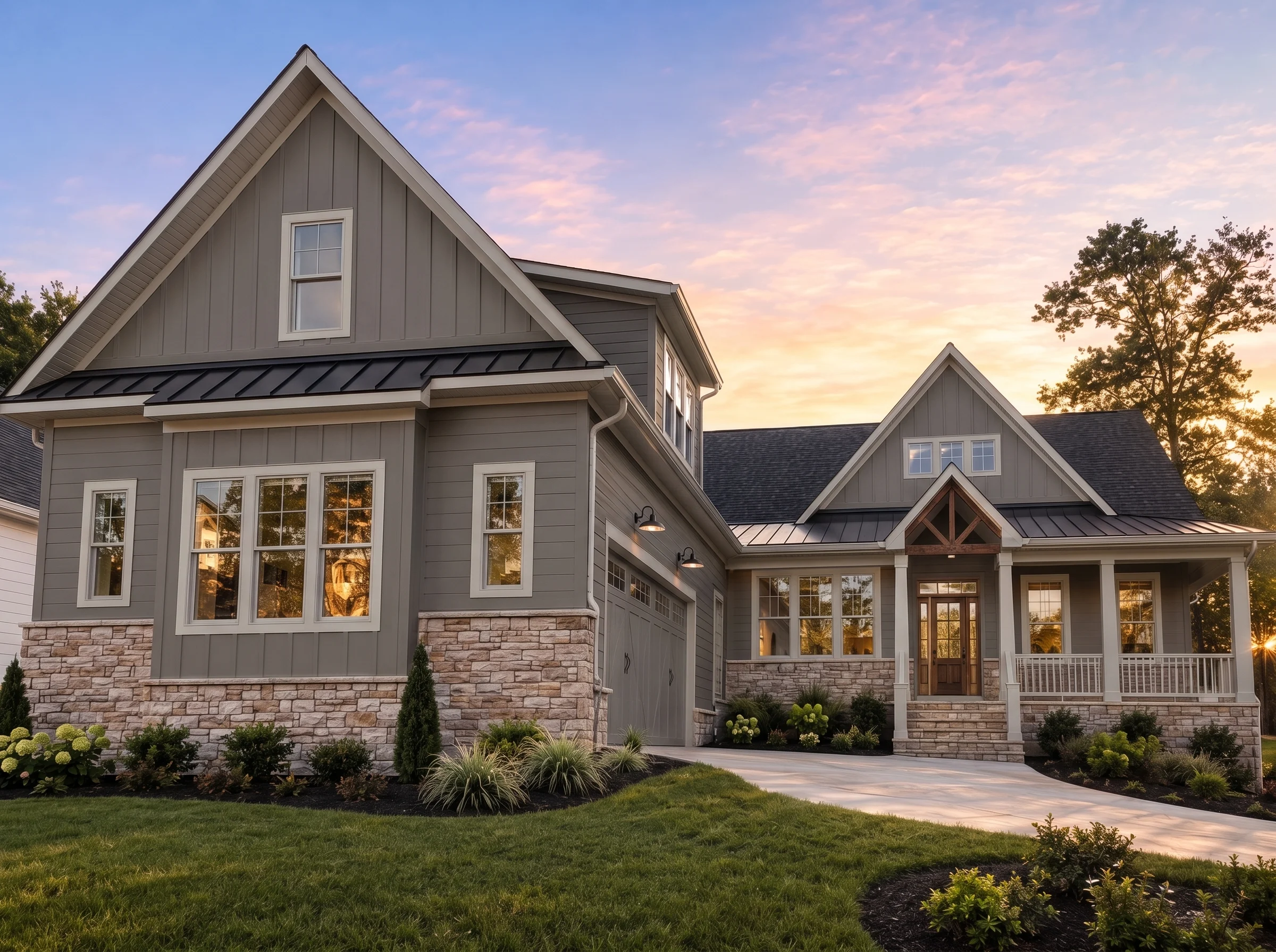 21-3357 HOUSE PLAN – Modern Farmhouse Home Plan – 4-Bed, 3-Bath, 3,507 SF - Modern Dark, AI-generated exterior concept