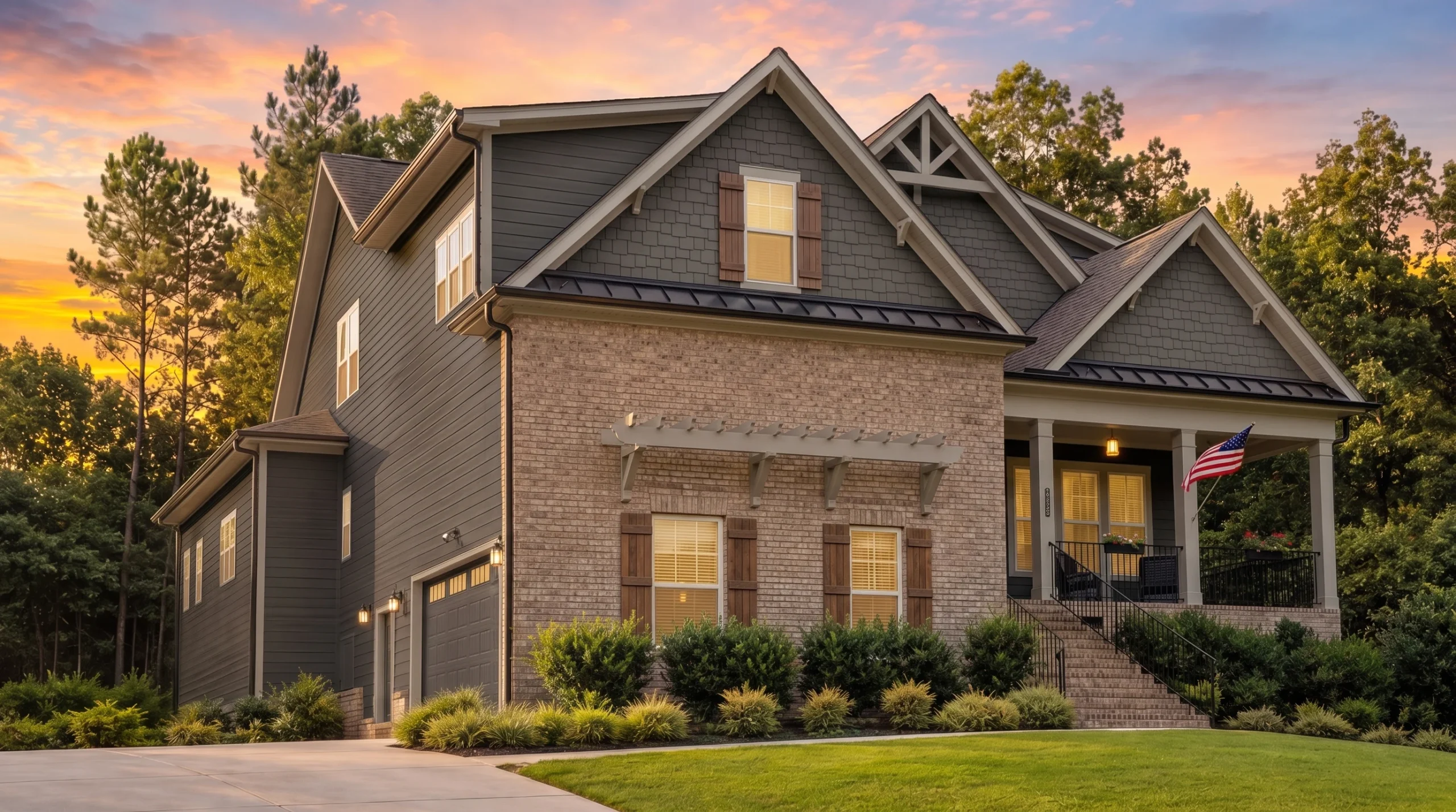 21-2576 HOUSE PLAN – Modern Craftsman Home Plan – 3-Bed, 2.5-Bath, 3,085 SF - Modern Dark, AI-generated exterior concept