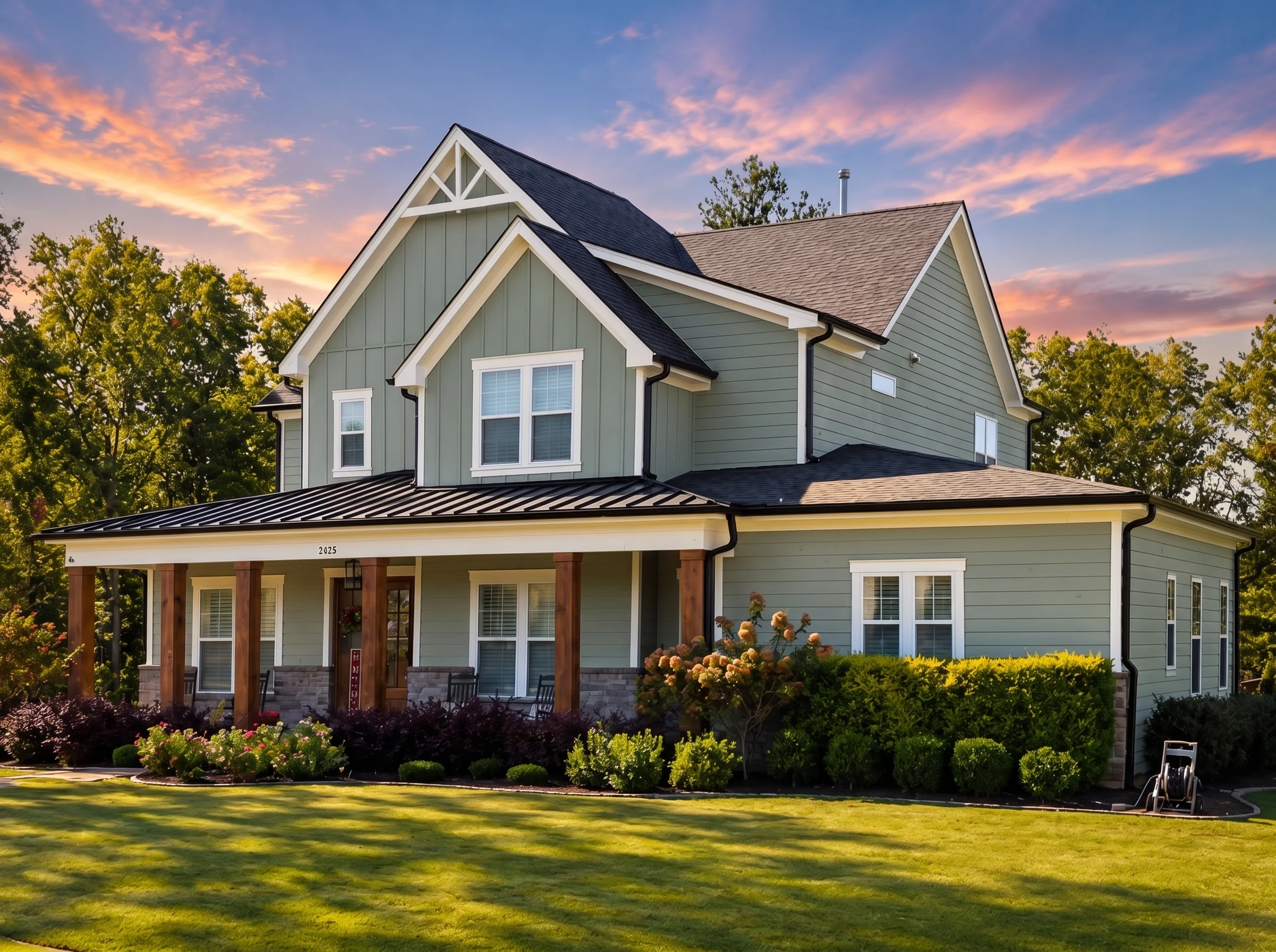 21-2536 HOUSE PLAN – Modern Farmhouse Home Plan – 5-Bed, 6-Bath, 4,035 SF - Modern Brick, AI-generated exterior concept