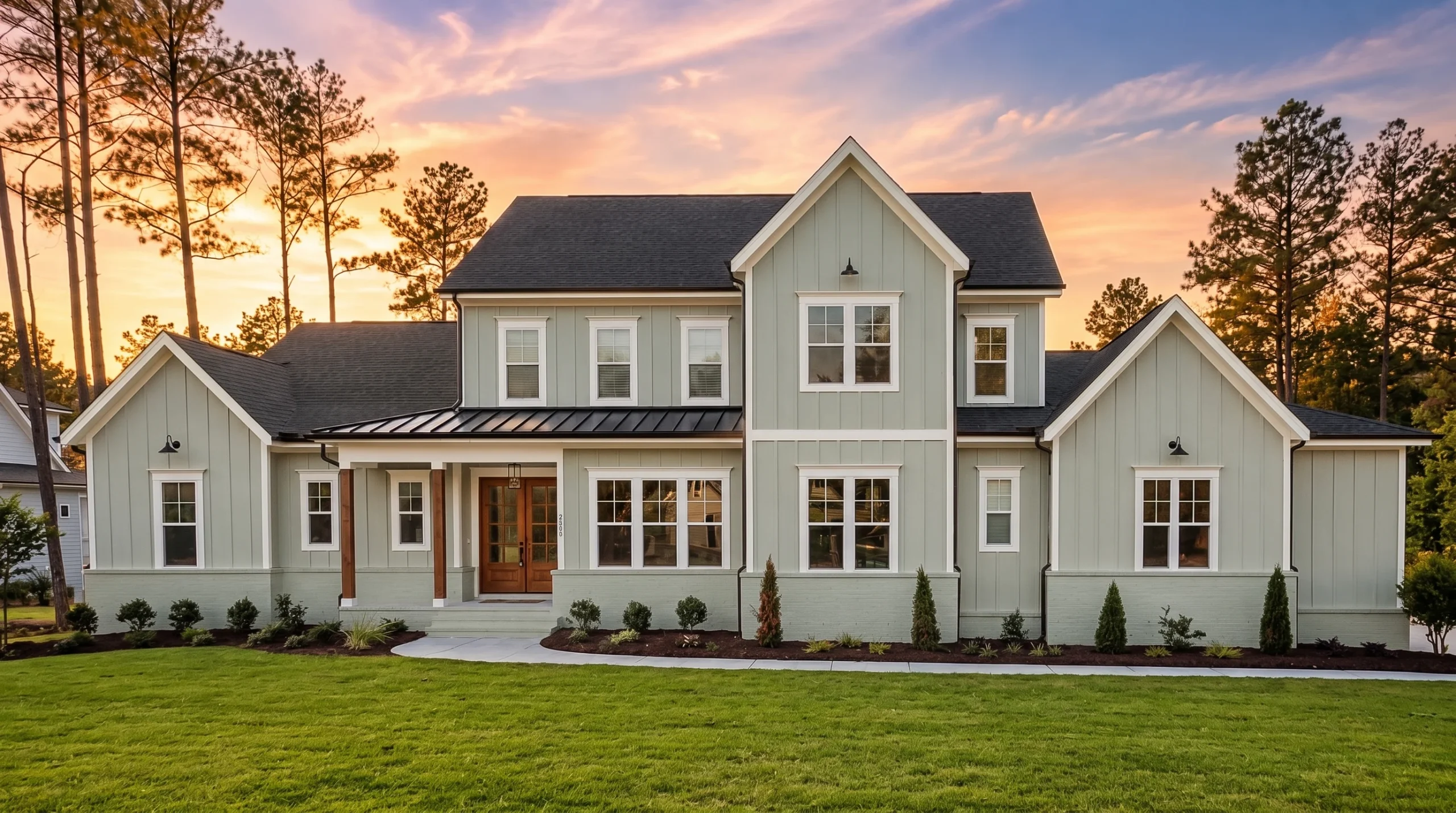 21-2467 HOUSE PLAN – Modern Farmhouse Home Plan – 5-Bed, 5-Bath, 4,200 SF - Modern Brick, AI-generated exterior concept