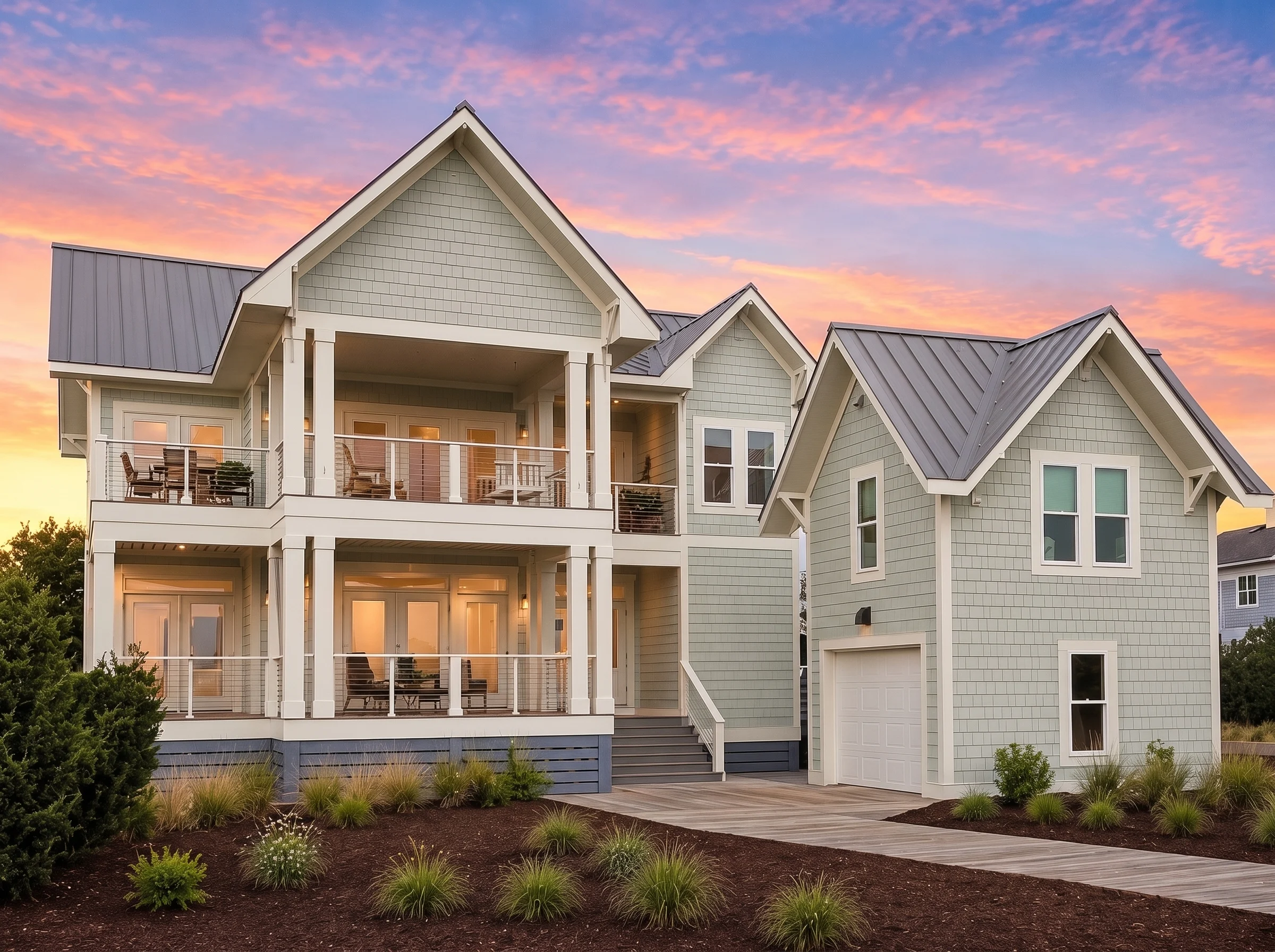 21-2632 HOUSE PLAN – Coastal Home Plan – 5-Bed, 4.5-Bath, 2,854 SF - Modern Brick, AI-generated exterior concept