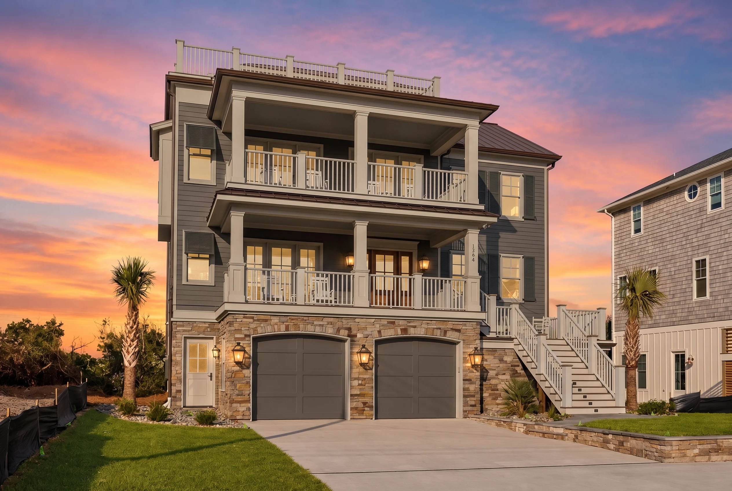 21-2787 HOUSE PLAN – Coastal Home Plan – 5-Bed, 6-Bath, 5,091 SF - Modern Dark, AI-generated exterior concept