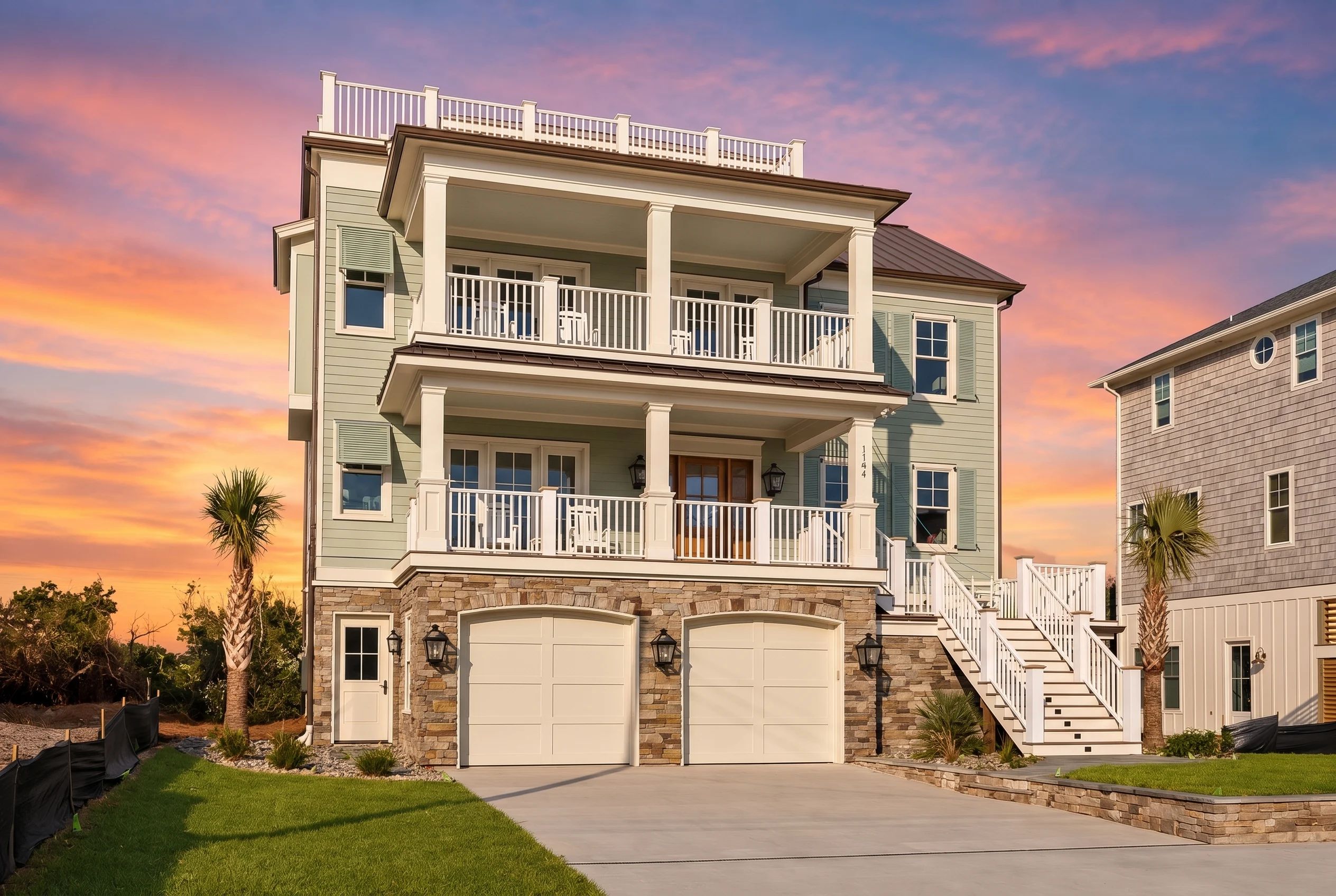 21-2787 HOUSE PLAN – Coastal Home Plan – 5-Bed, 6-Bath, 5,091 SF - Modern Brick, AI-generated exterior concept