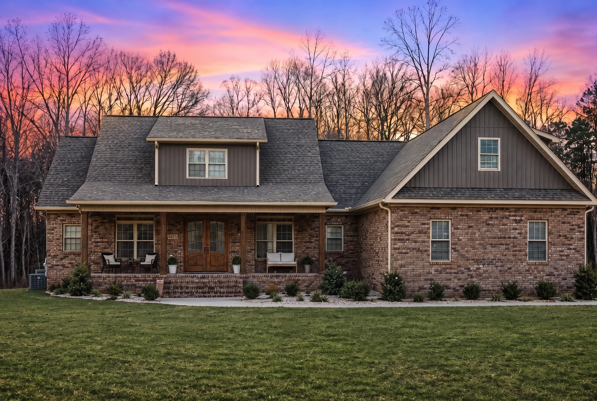 21-2300 HOUSE PLAN -Traditional Craftsman Home Plan – 5-Bed, 4-Bath, 3,219 SF - Modern Dark, AI-generated exterior concept
