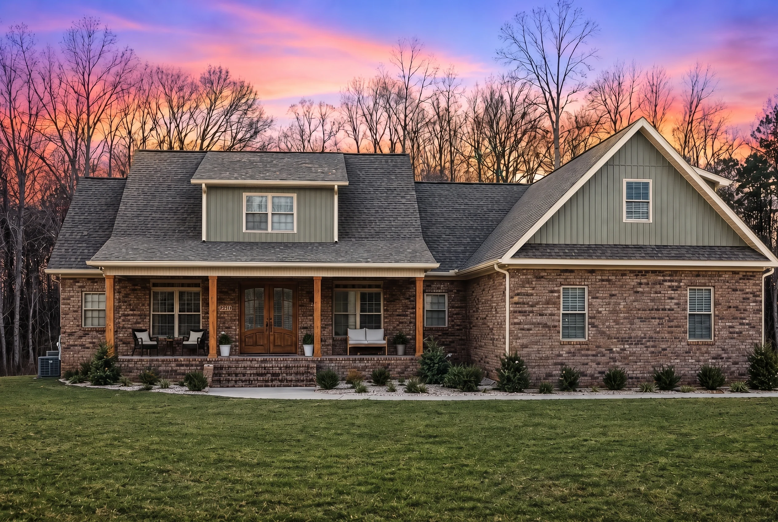 21-2300 HOUSE PLAN -Traditional Craftsman Home Plan – 5-Bed, 4-Bath, 3,219 SF - Modern Brick, AI-generated exterior concept