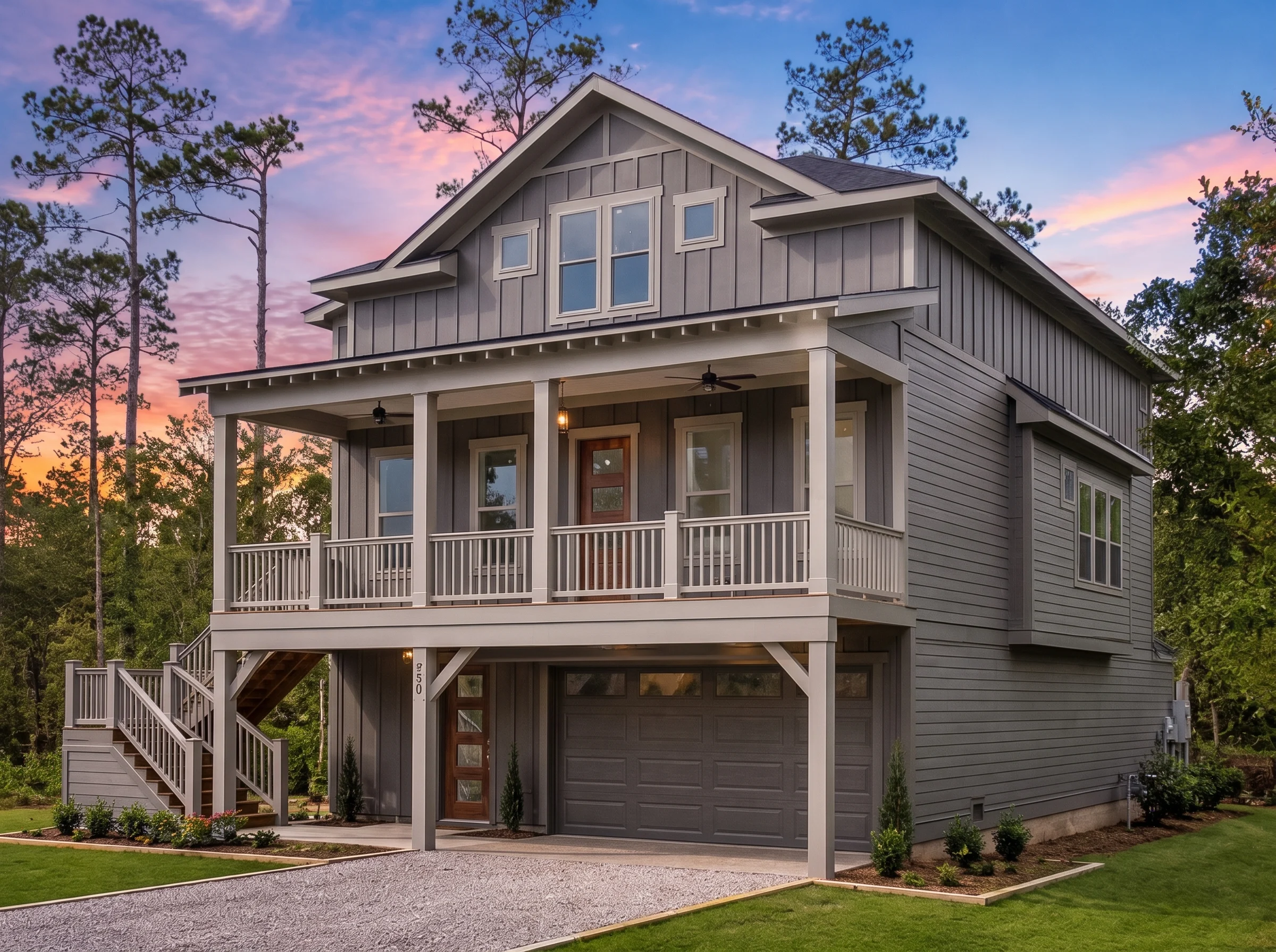 21-3433 HOUSE PLAN – Coastal Home Plan – 3-Bed, 2-Bath, 2,189 SF - Modern Dark, AI-generated exterior concept