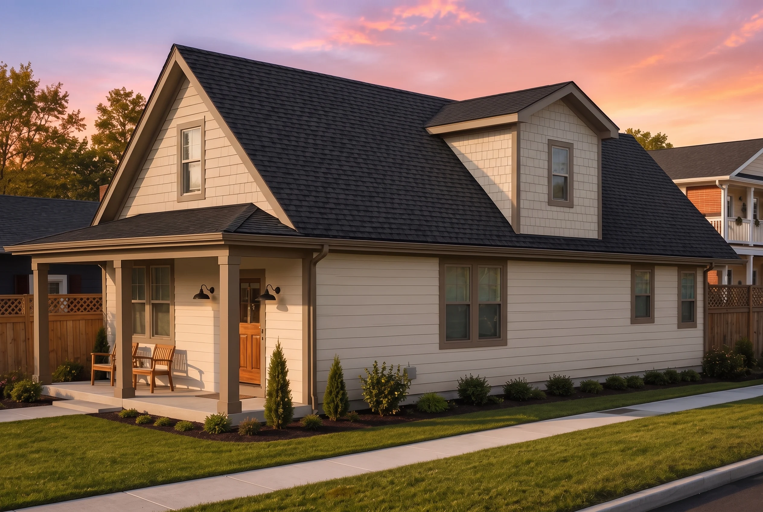 21-2507 HOUSE PLAN – Cottage Home Plan – 3-Bed, 3-Bath, 1,668 SF - Warm Natural, AI-generated exterior concept