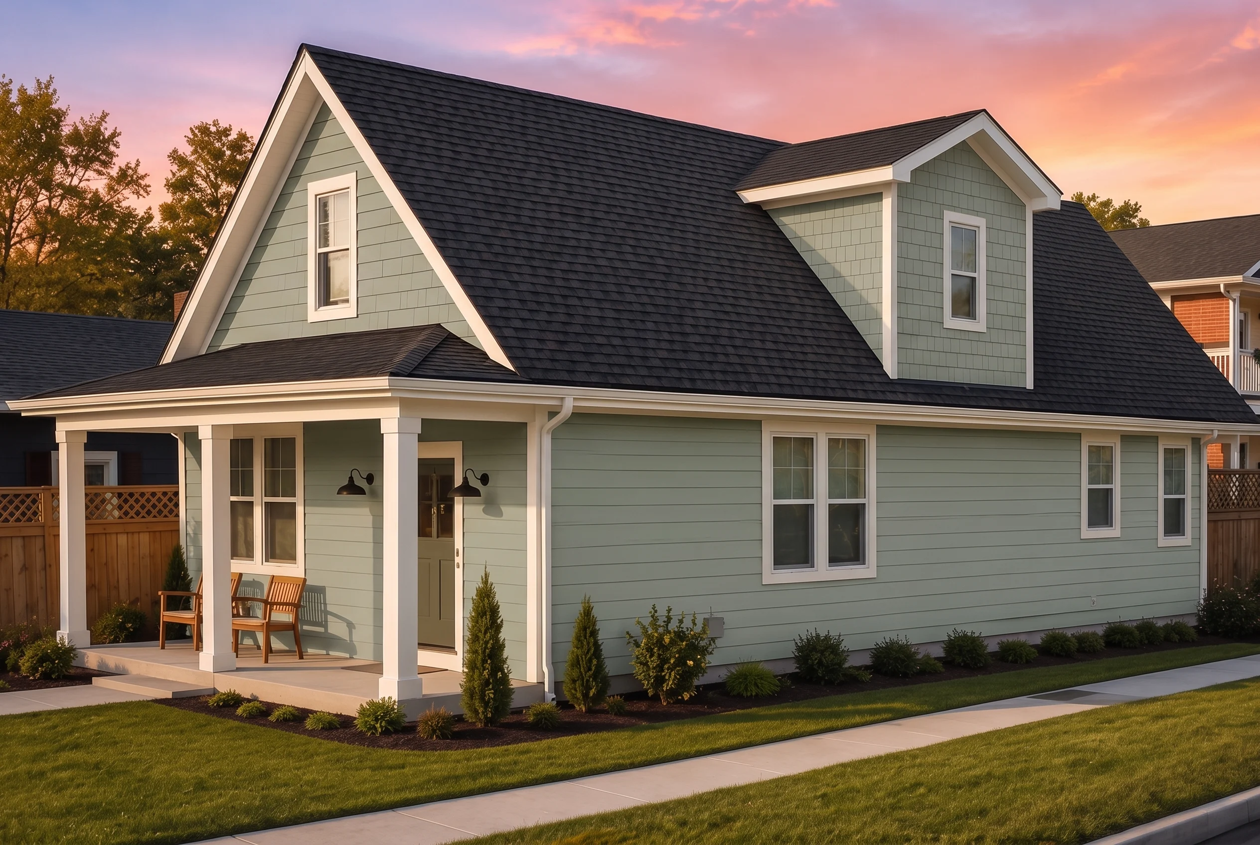 21-2507 HOUSE PLAN – Cottage Home Plan – 3-Bed, 3-Bath, 1,668 SF - Modern Brick, AI-generated exterior concept
