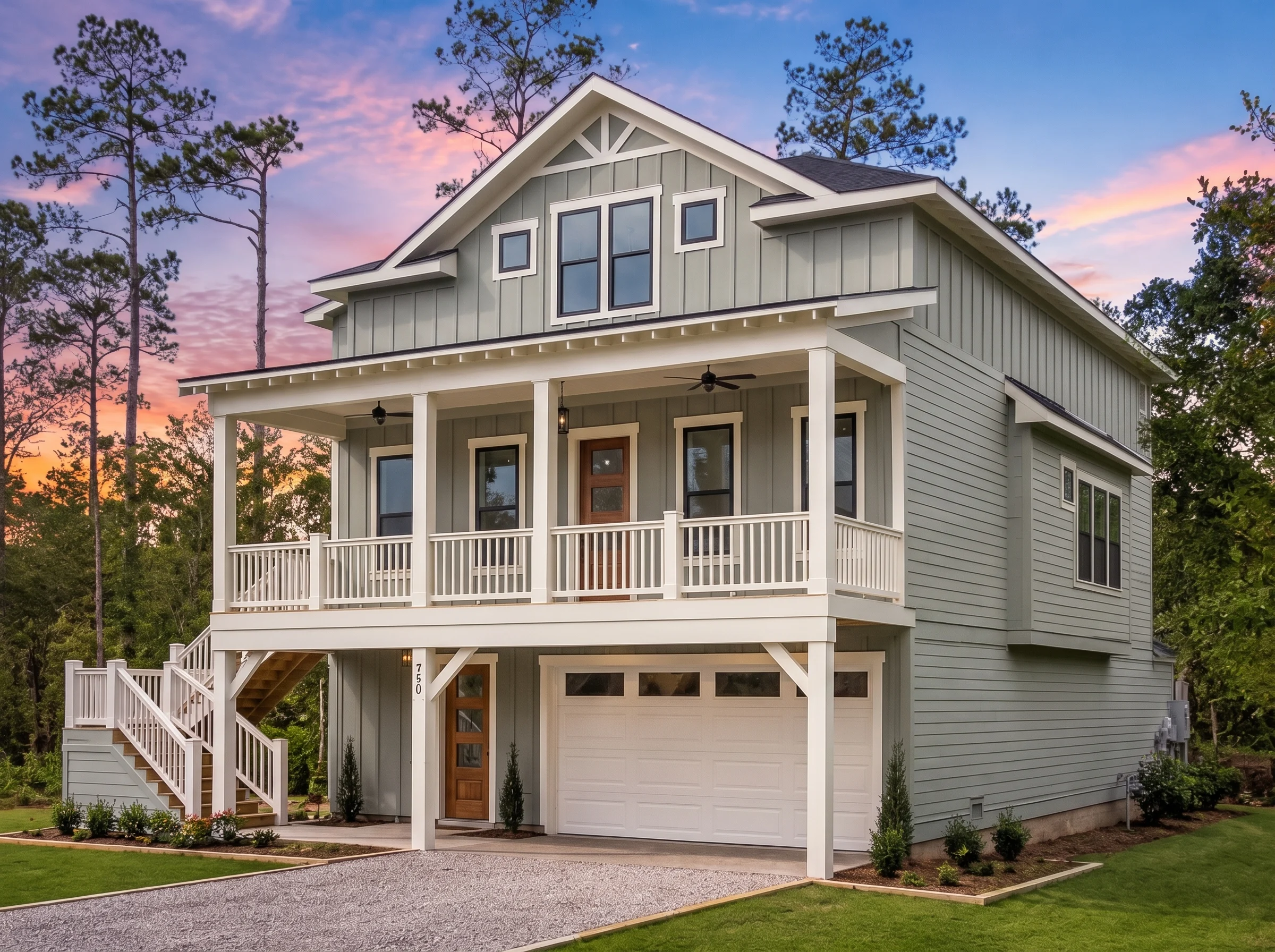 21-3433 HOUSE PLAN – Coastal Home Plan – 3-Bed, 2-Bath, 2,189 SF - Modern Brick, AI-generated exterior concept