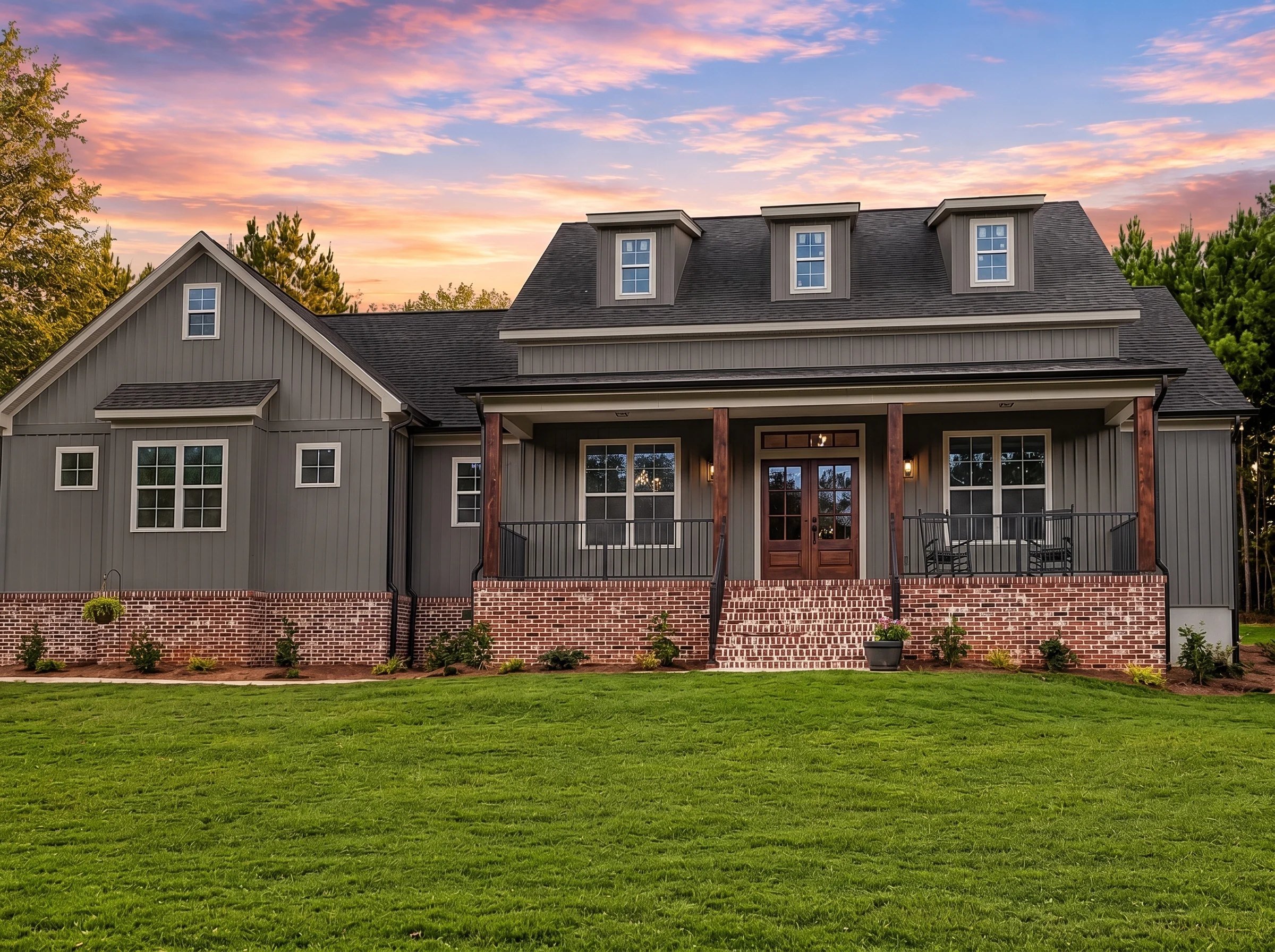 21-3410 HOUSE PLAN – Modern Farmhouse Home Plan – 4-Bed, 3-Bath, 2,220 SF - Modern Dark, AI-generated exterior concept