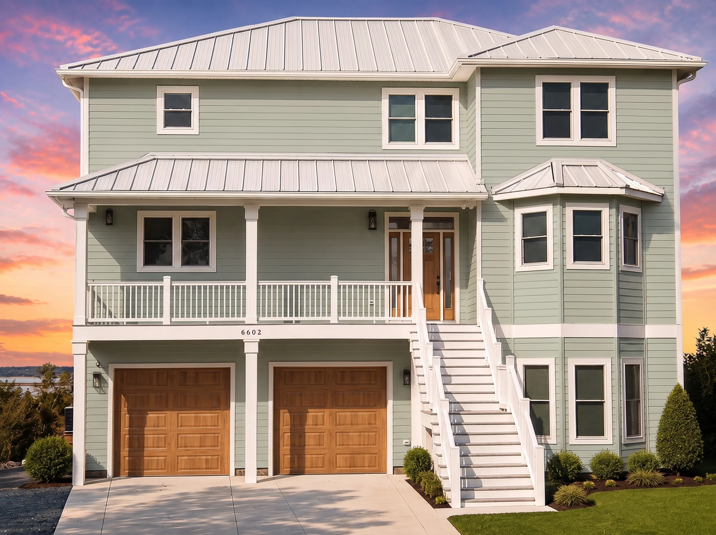 21-3411 HOUSE PLAN – Coastal Home Plan – 5-Bed, 6-Bath, 3,180 SF - Modern Brick, AI-generated exterior concept