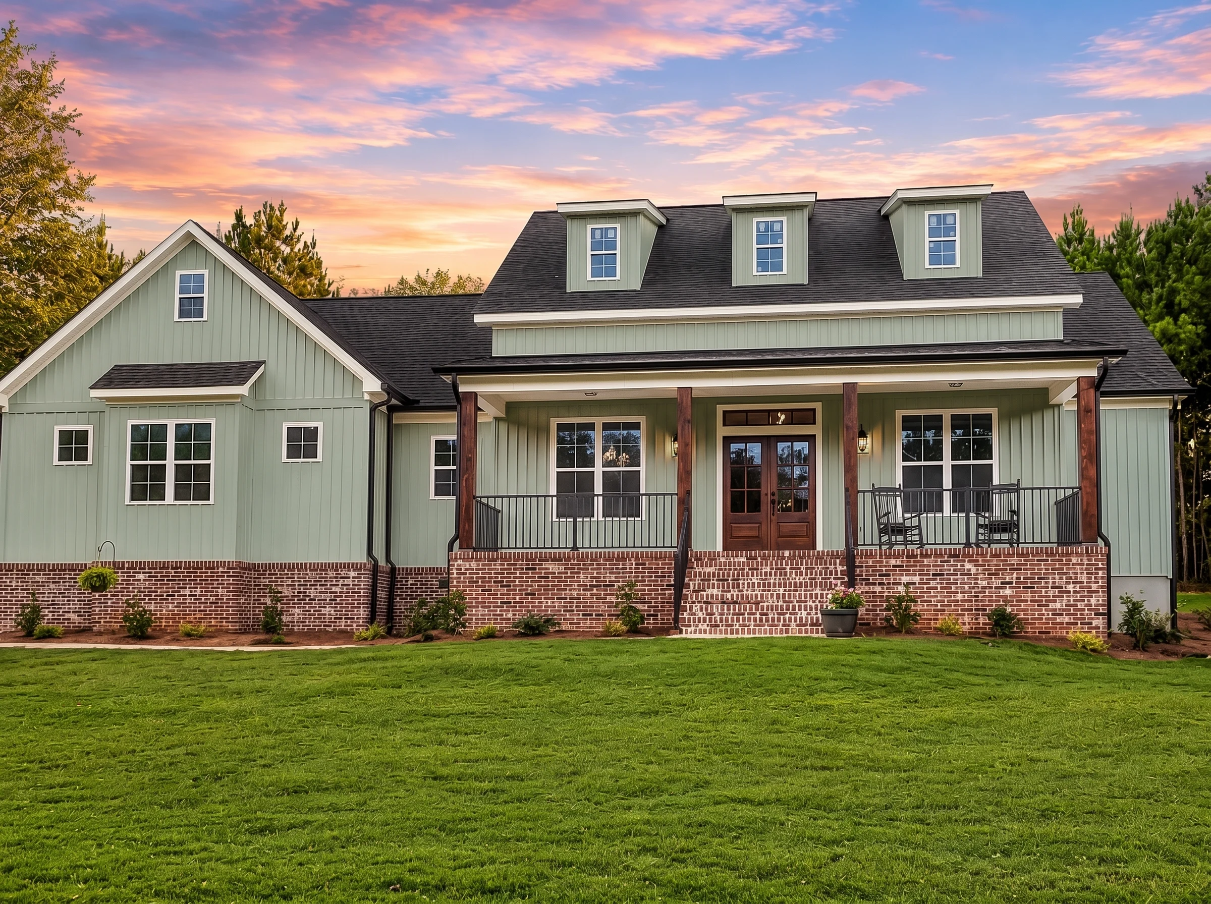 21-3410 HOUSE PLAN – Modern Farmhouse Home Plan – 4-Bed, 3-Bath, 2,220 SF - Modern Brick, AI-generated exterior concept