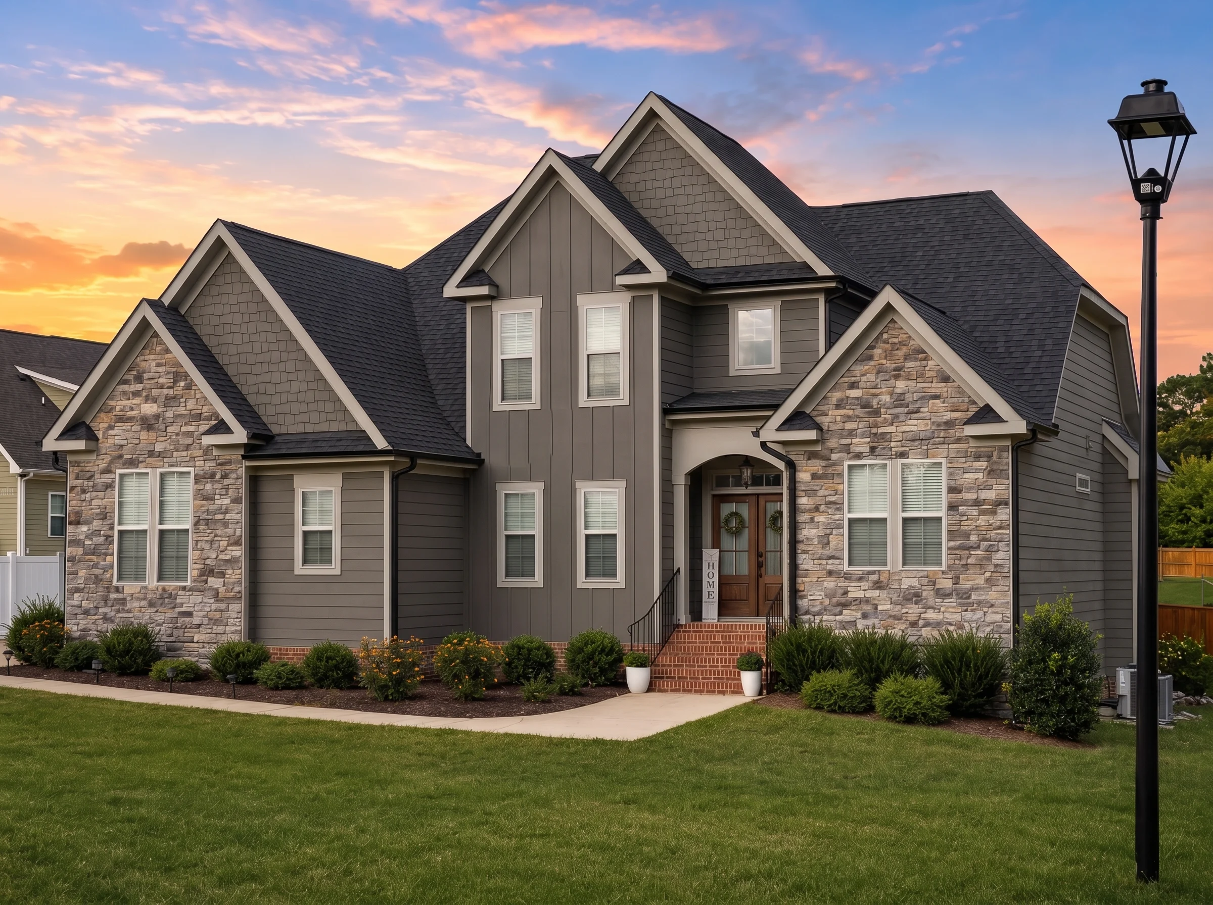 21-2340 HOUSE PLAN – Modern Craftsman Home Plan – 4-Bed, 2.5-Bath, 2,700 SF - Modern Dark, AI-generated exterior concept