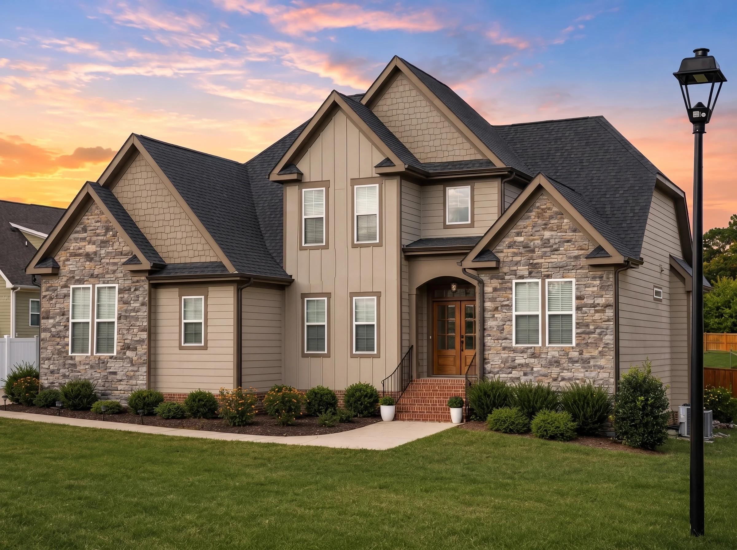 21-2340 HOUSE PLAN – Modern Craftsman Home Plan – 4-Bed, 2.5-Bath, 2,700 SF - Warm Natural, AI-generated exterior concept